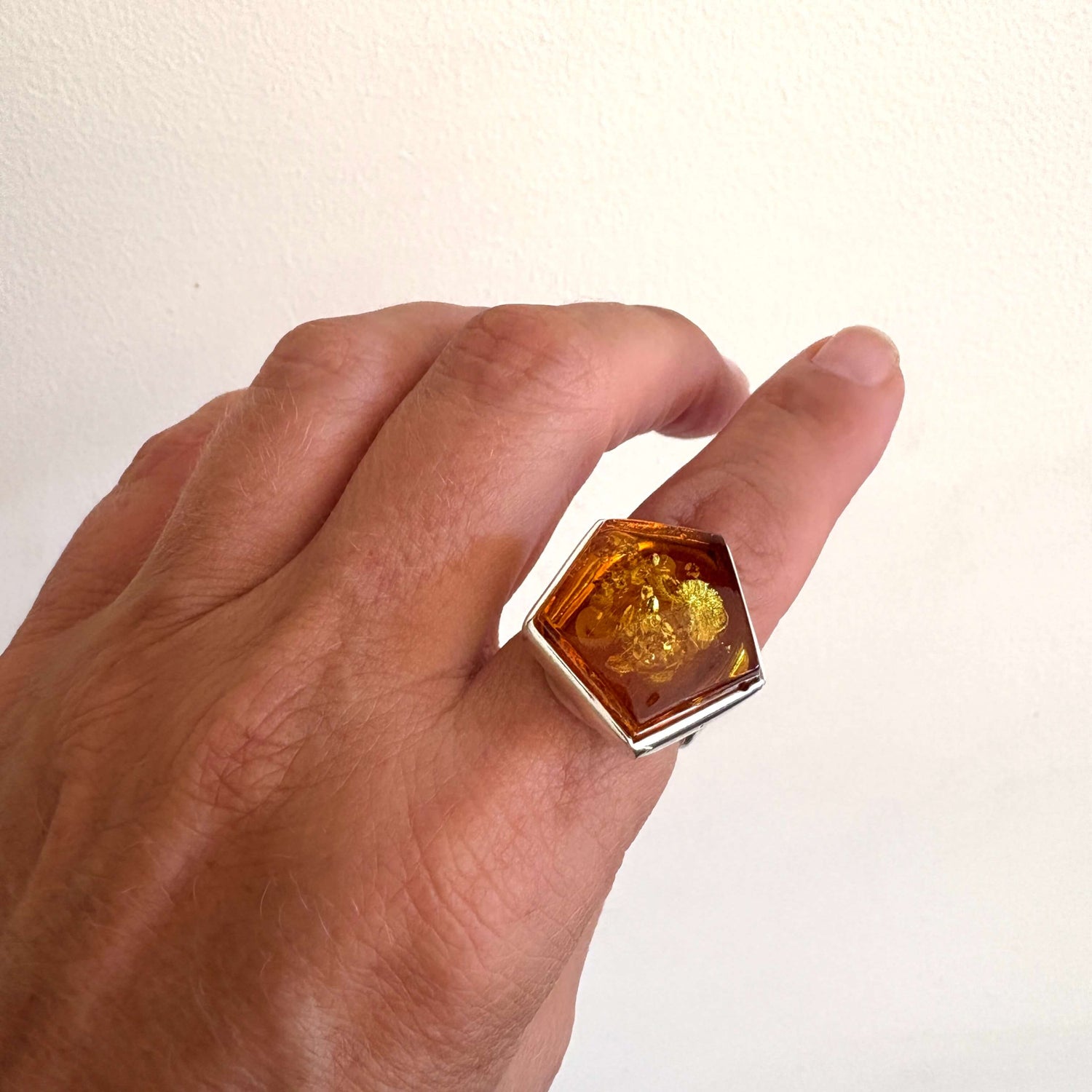 cognac adjustable ring on finger