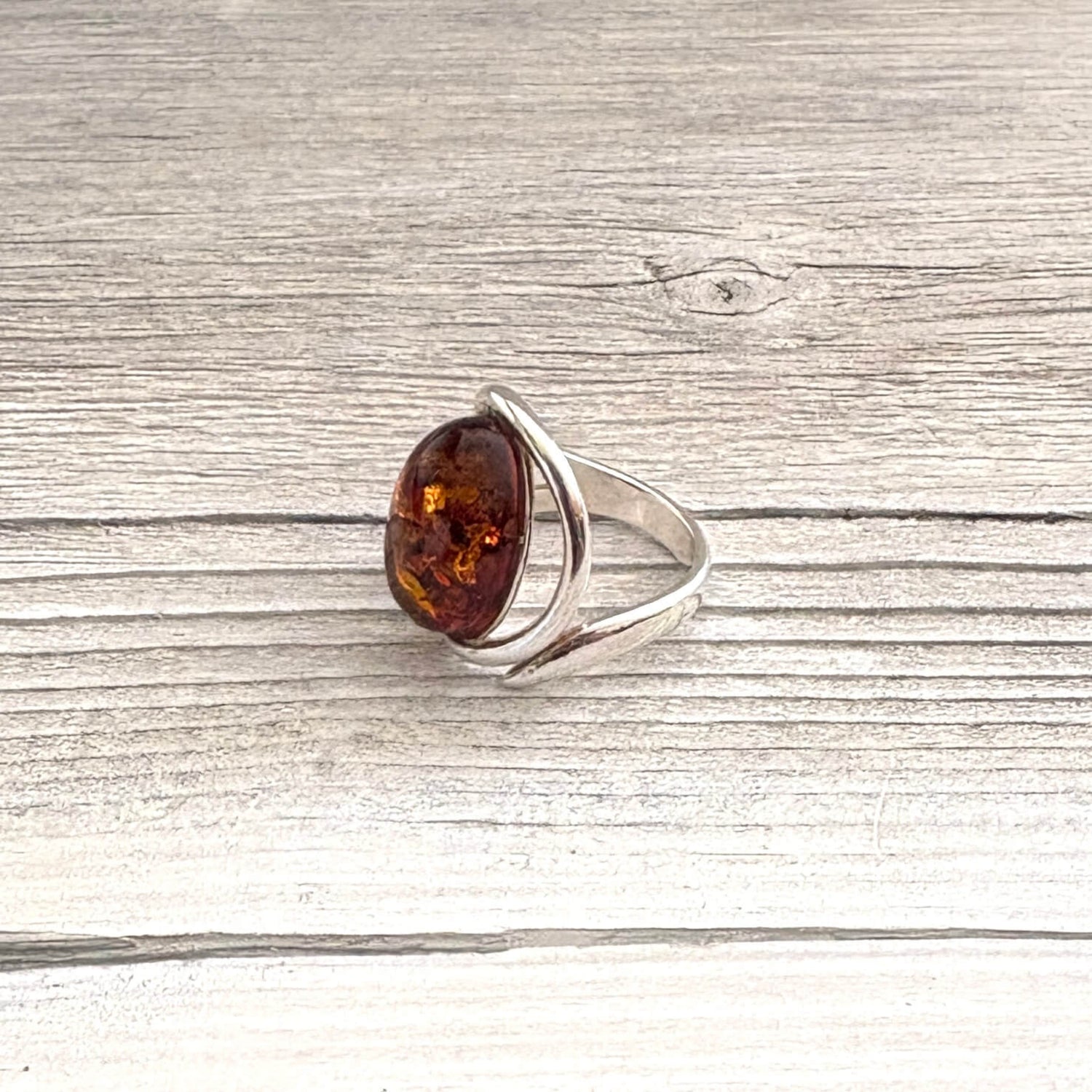 right side cognac amber ring