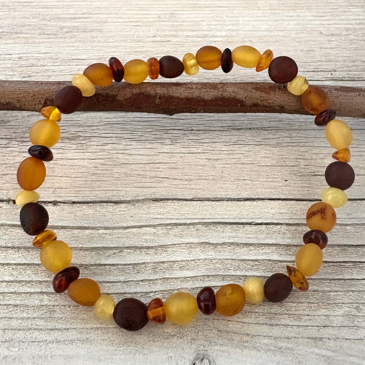 mixed coloured adjustable amber bracelet