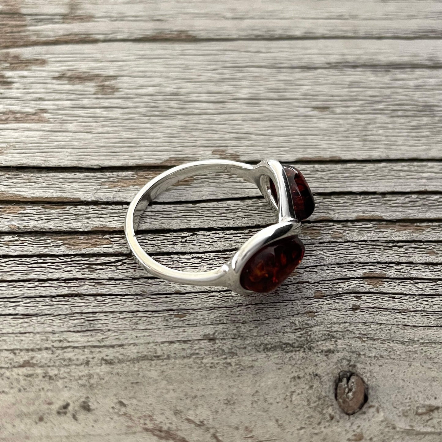 Infinity Cognac Amber Ring