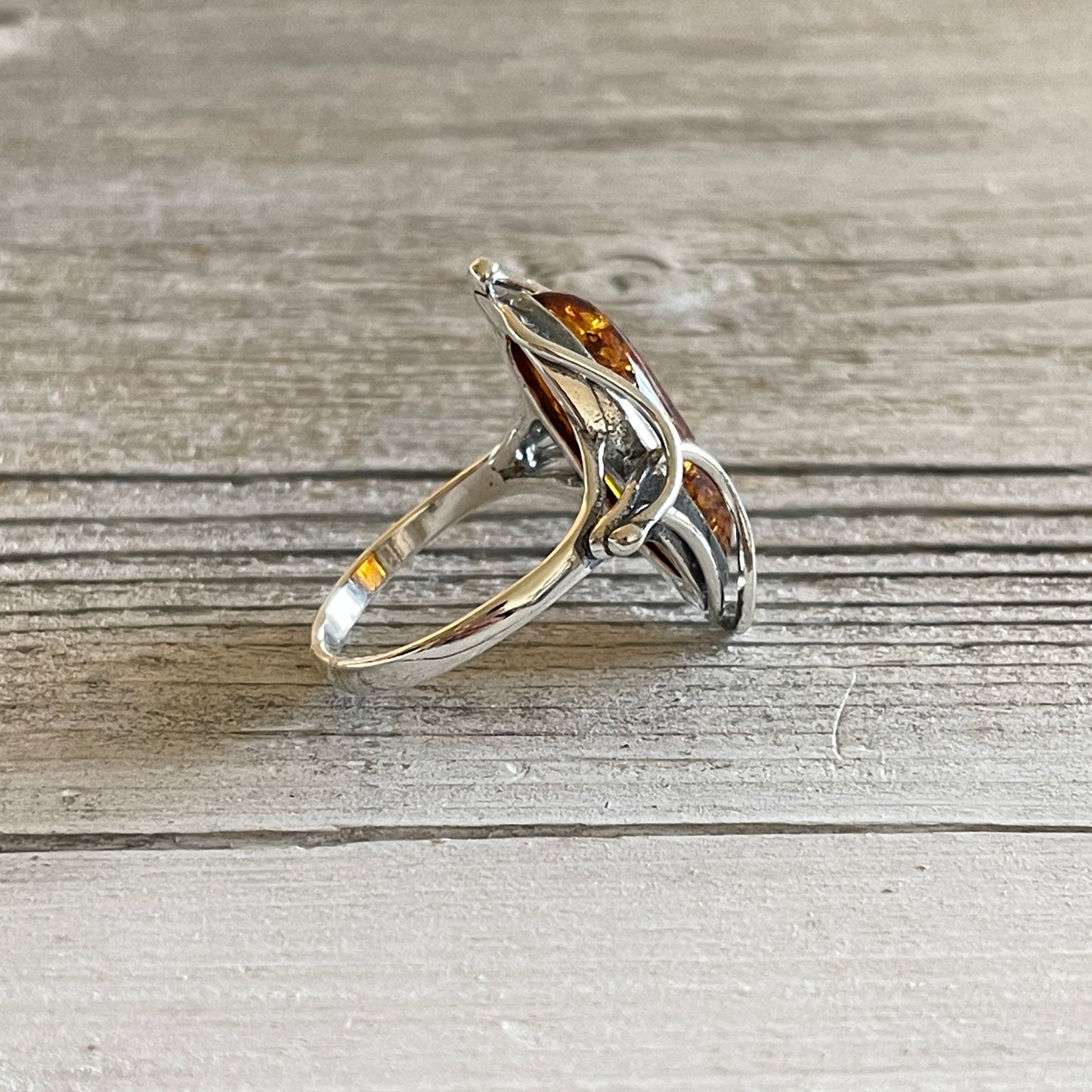 cognac amber ring right side