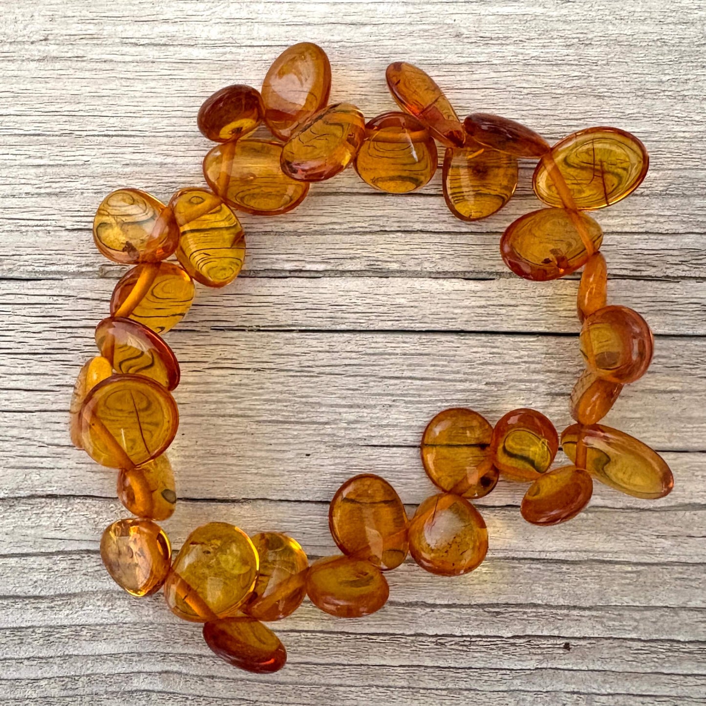 adjustable beaded amber bracelet