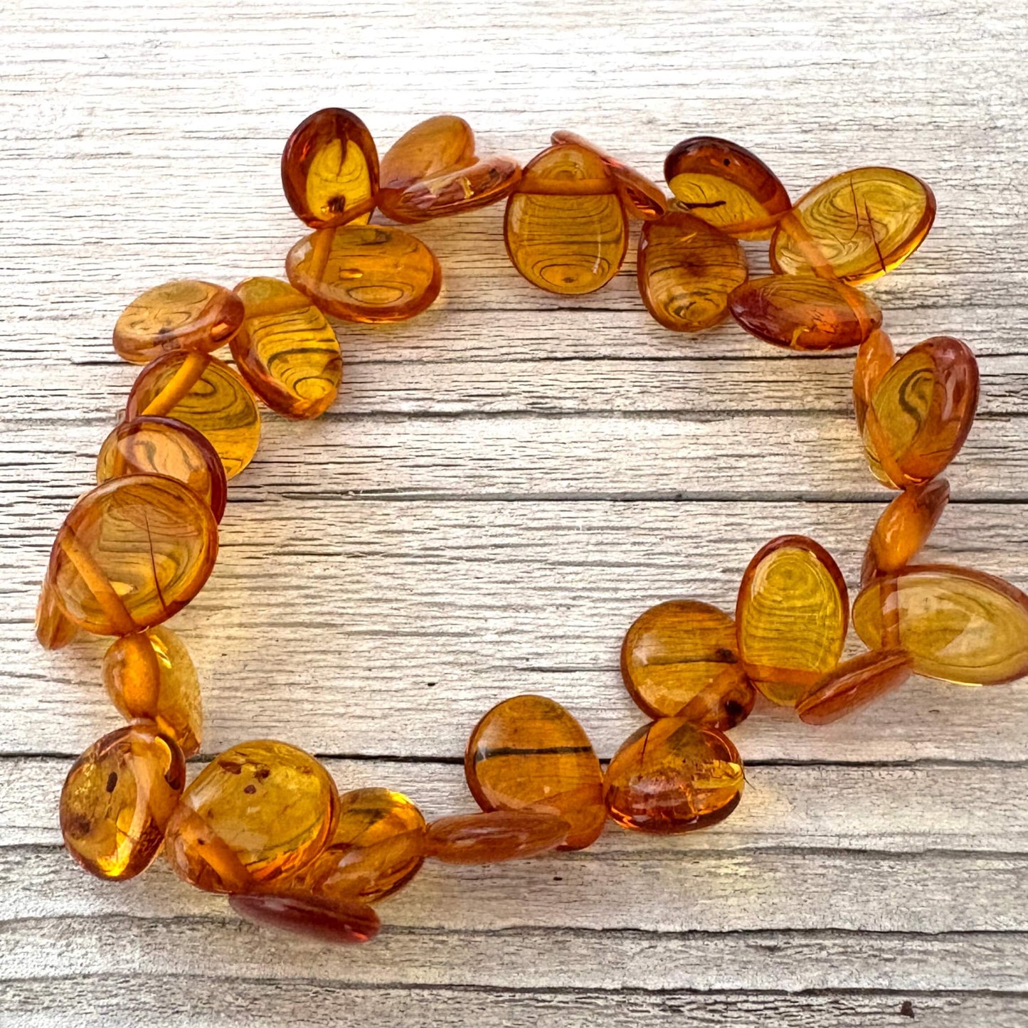 beaded cognac amber bracelet