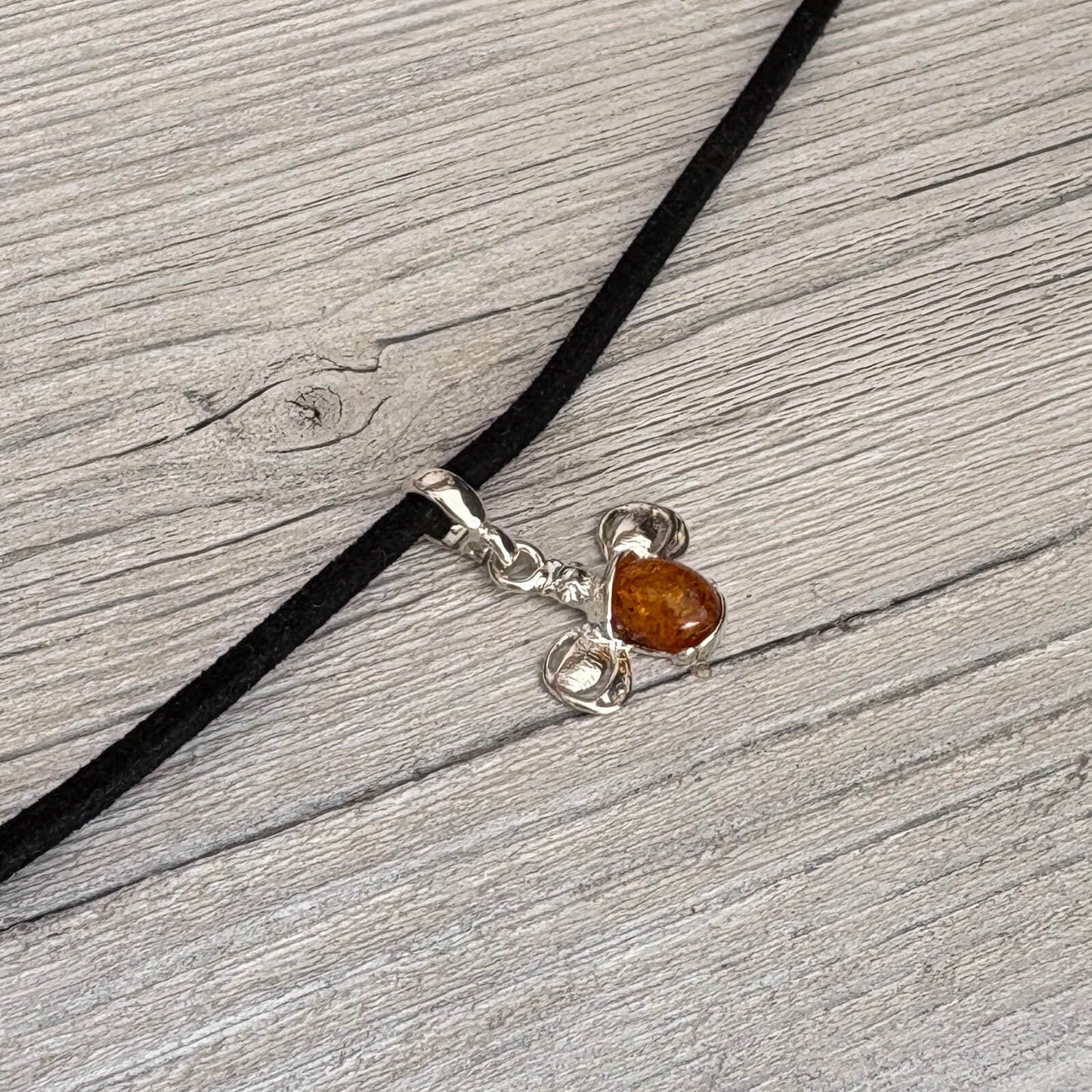 Cognac Amber Bee Pendant
