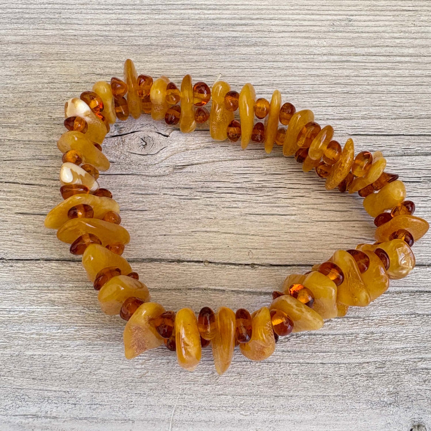 butterscotch and cognac adjustable amber bracelet