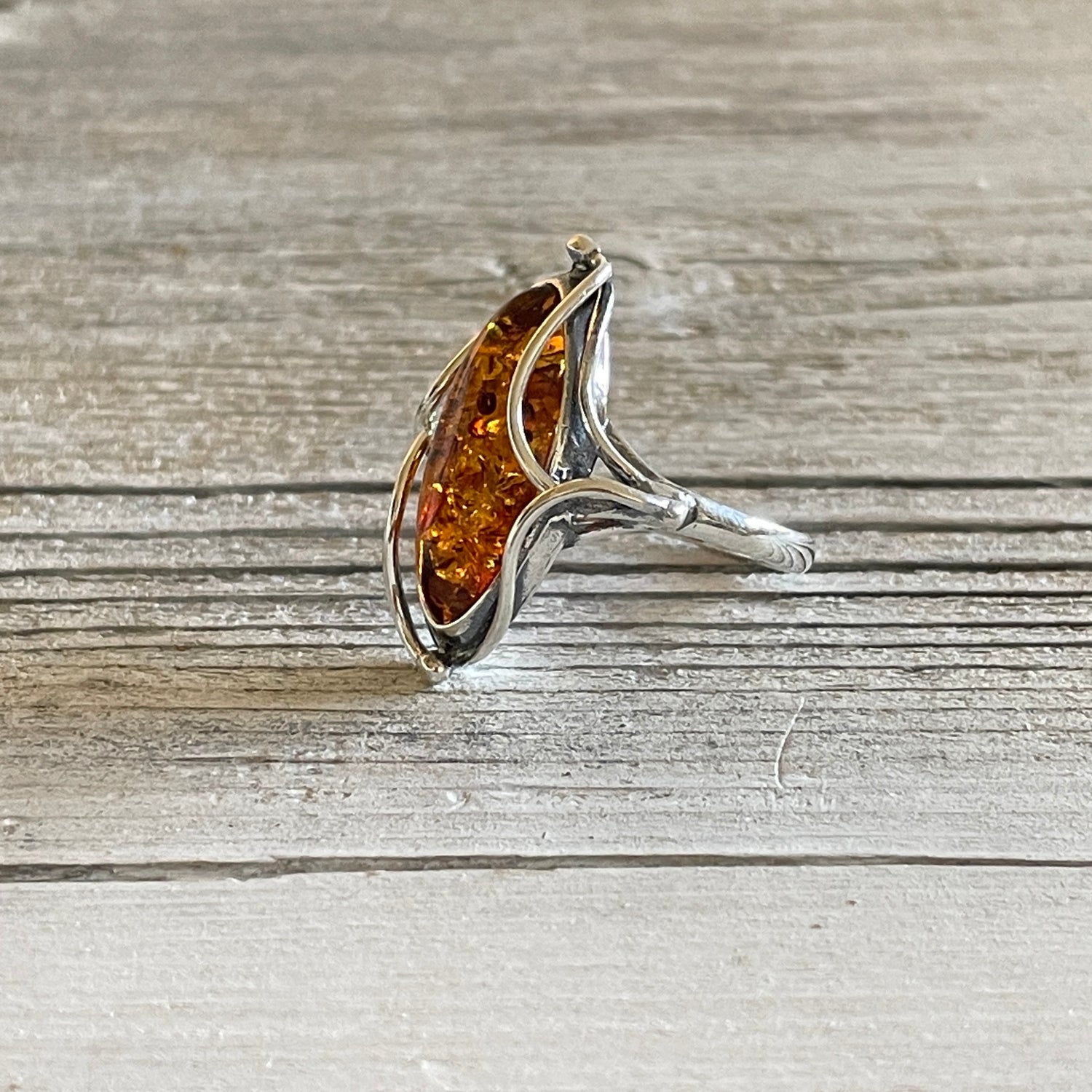 cognac amber ring left side