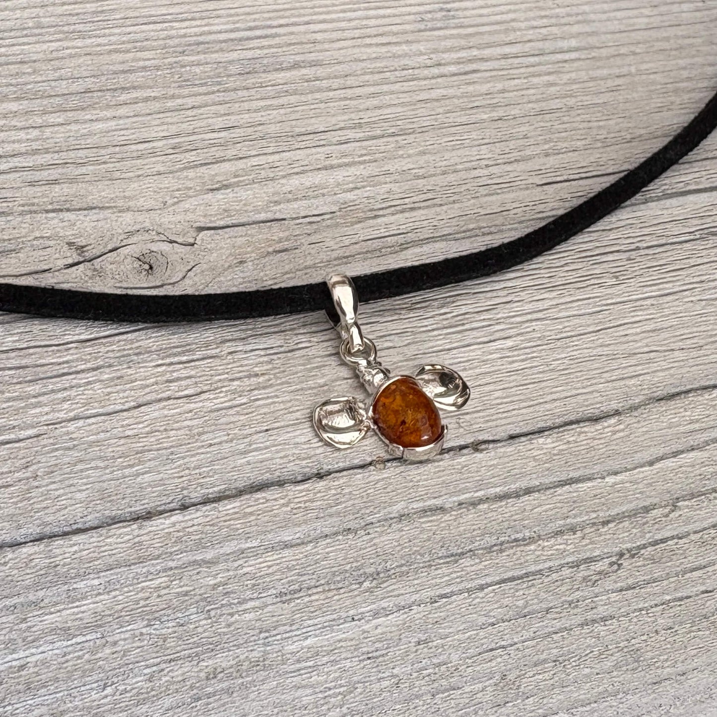 Cognac Amber Bee Pendant