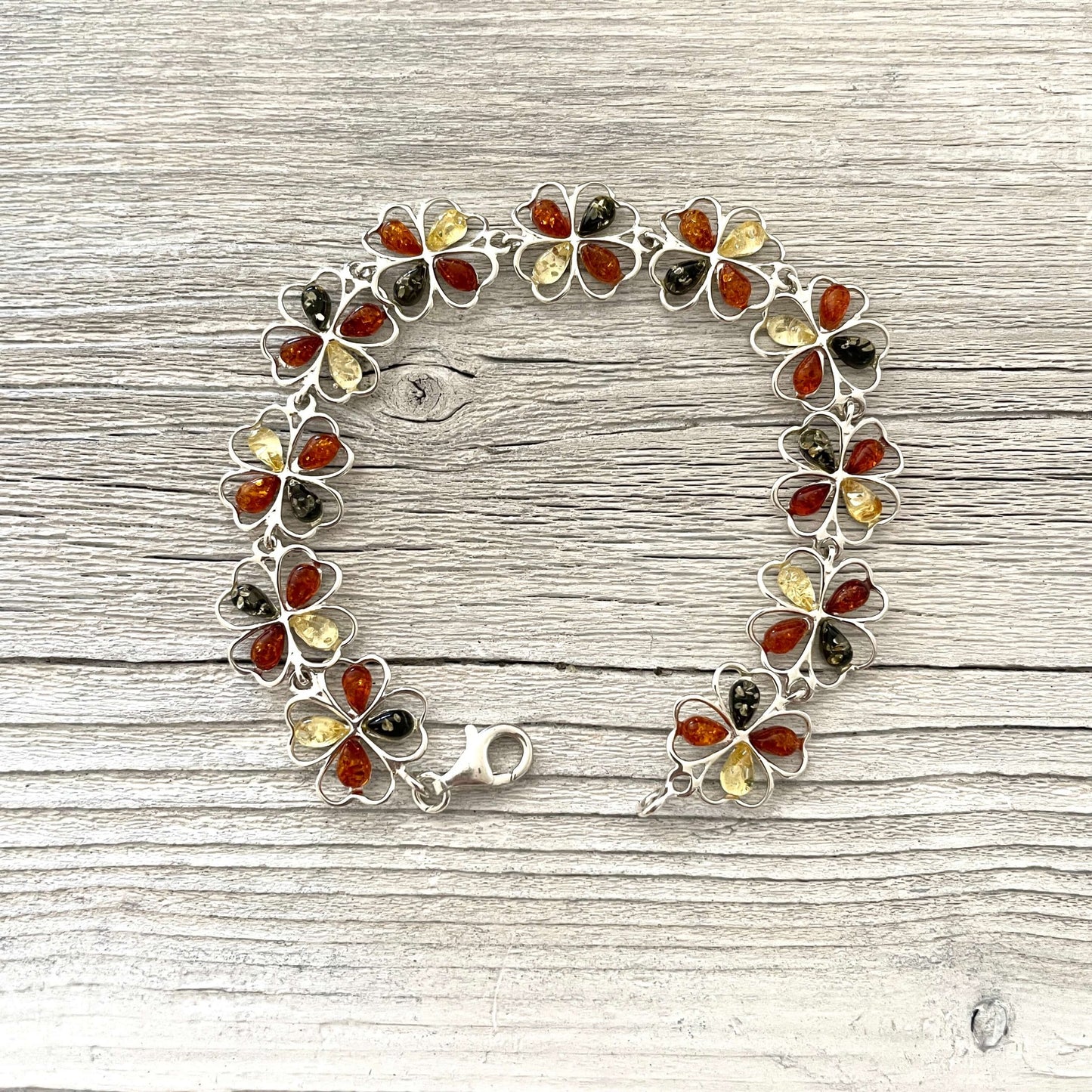 green,cognac honey amber bracelet