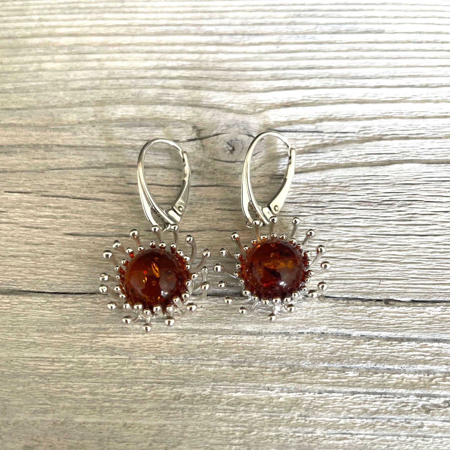 leverback amber earrings