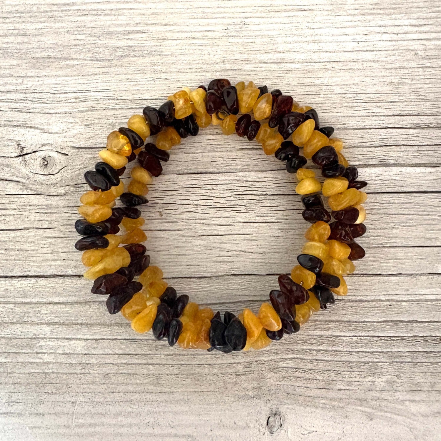 beaded amber cuff bracelet