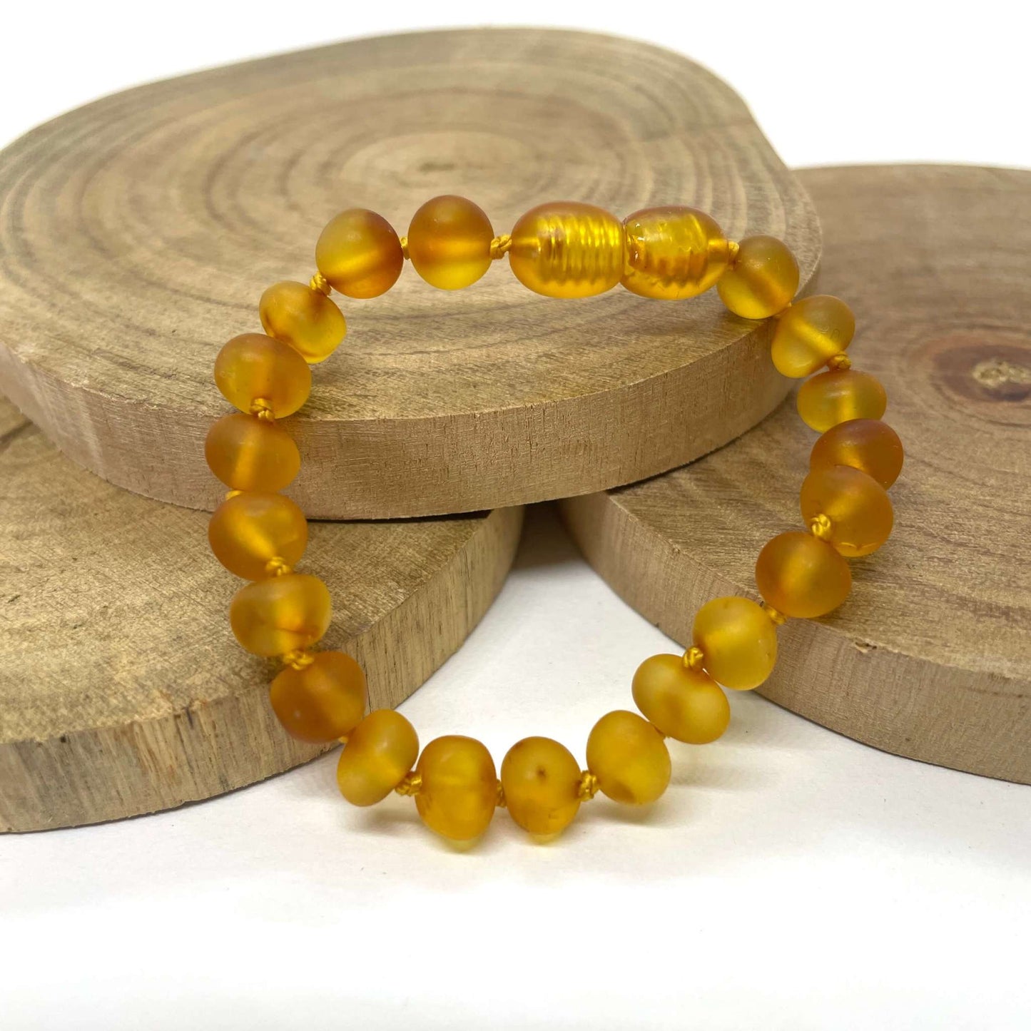 raw honey beaded baby amber bracelet and anklet
