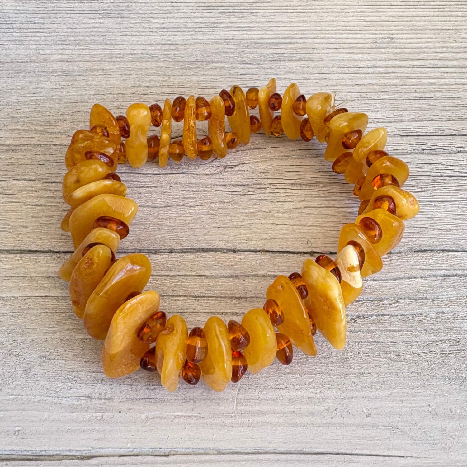 mixed coloured adjustable beaded amber bracelet