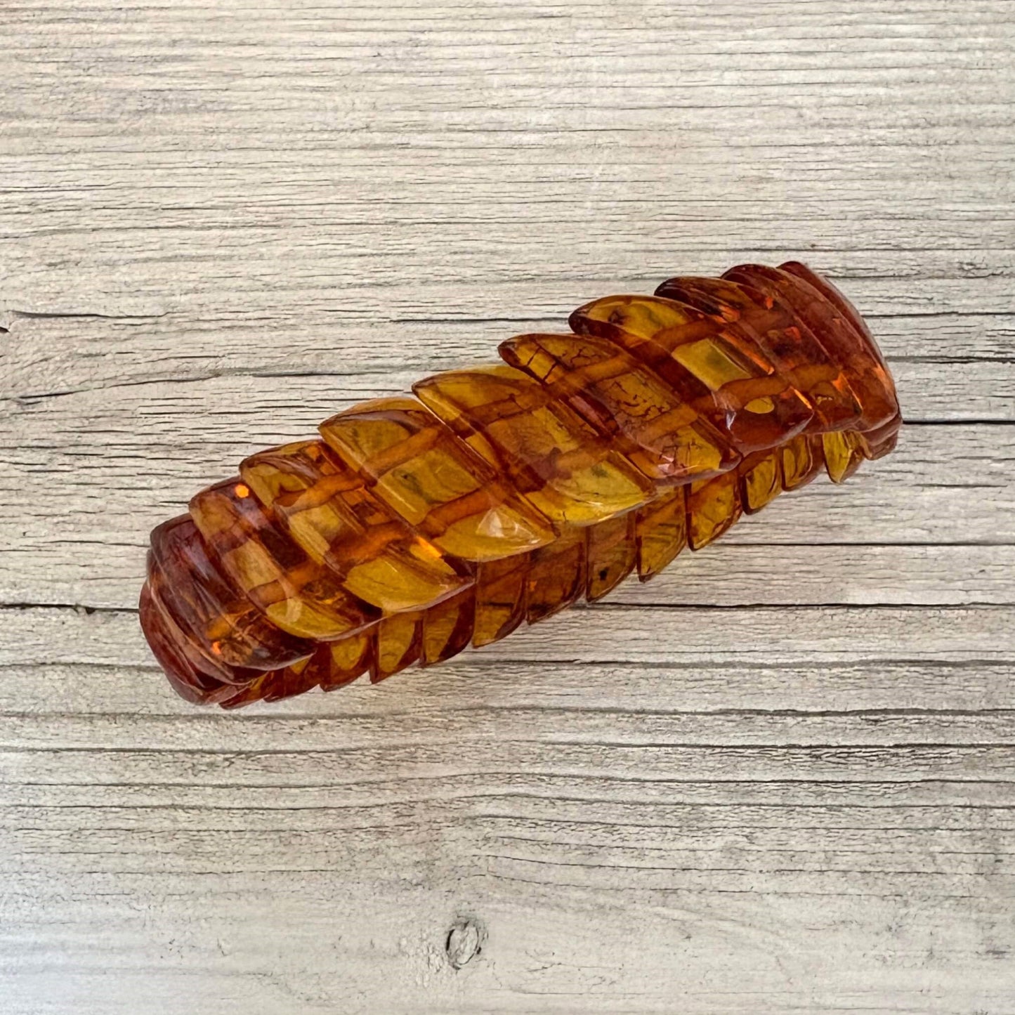 polished amber adjustable bracelet