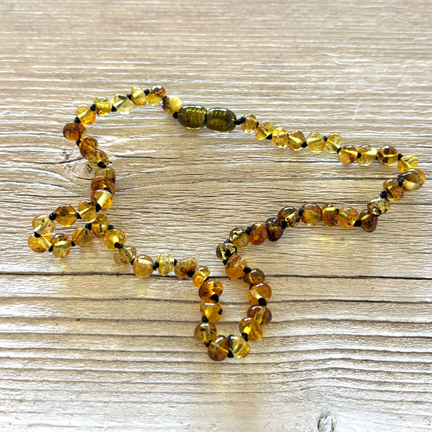 Green Amber Teething Necklace