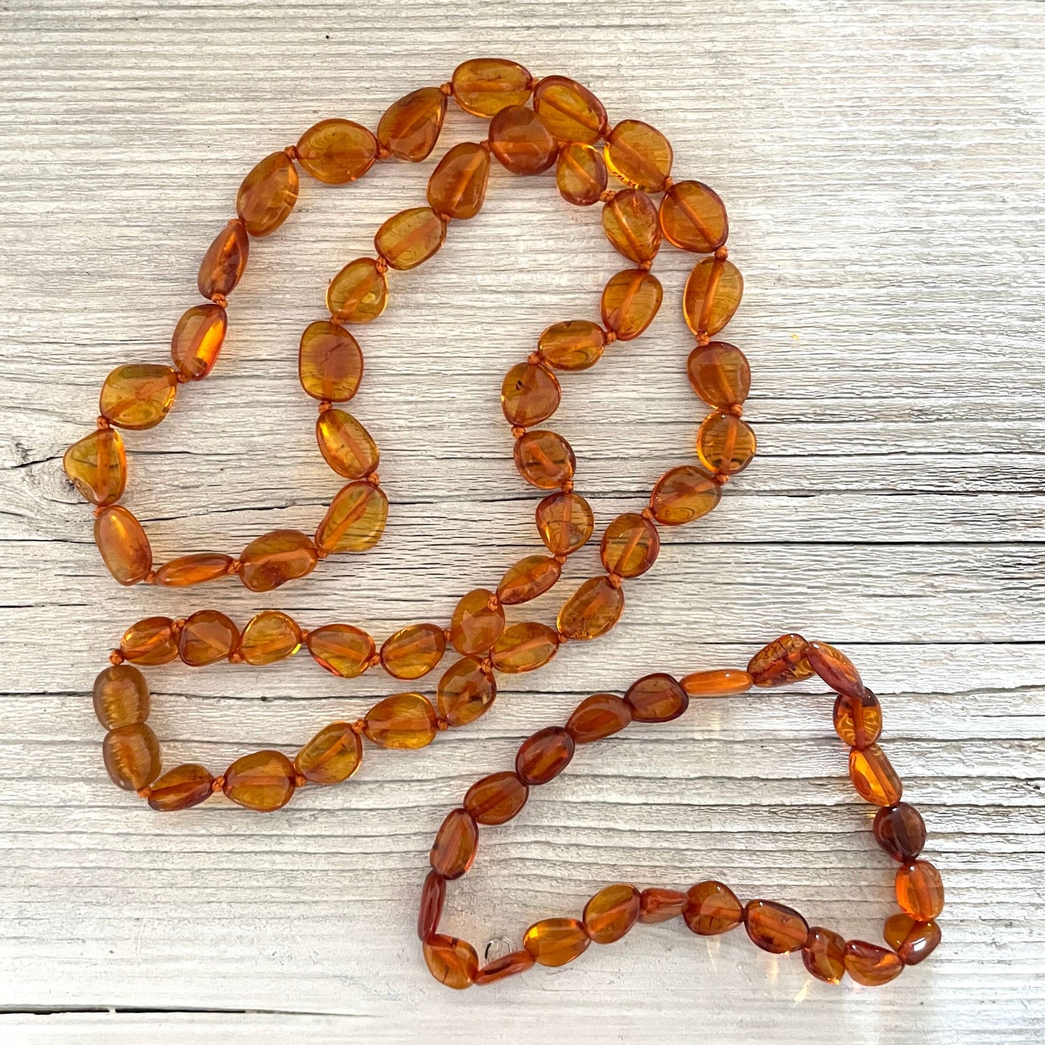 beaded amber cognac amber necklace and bracelet
