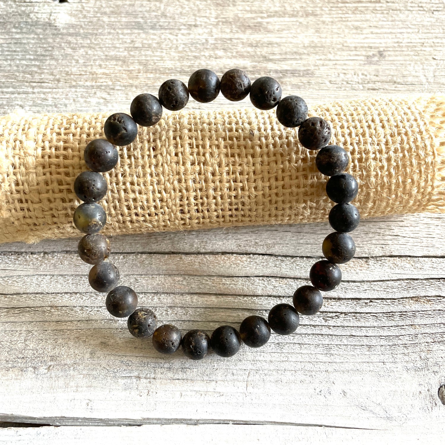 green raw baltic amber beaded bracelet