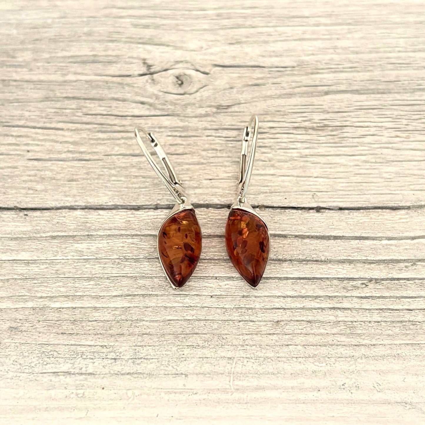 dangle amber earrings