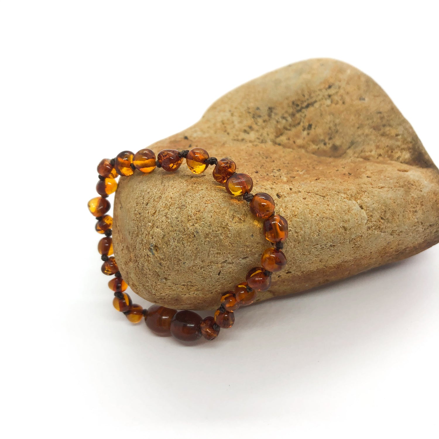 polished cognac amber beaded amber bracelet and anklet