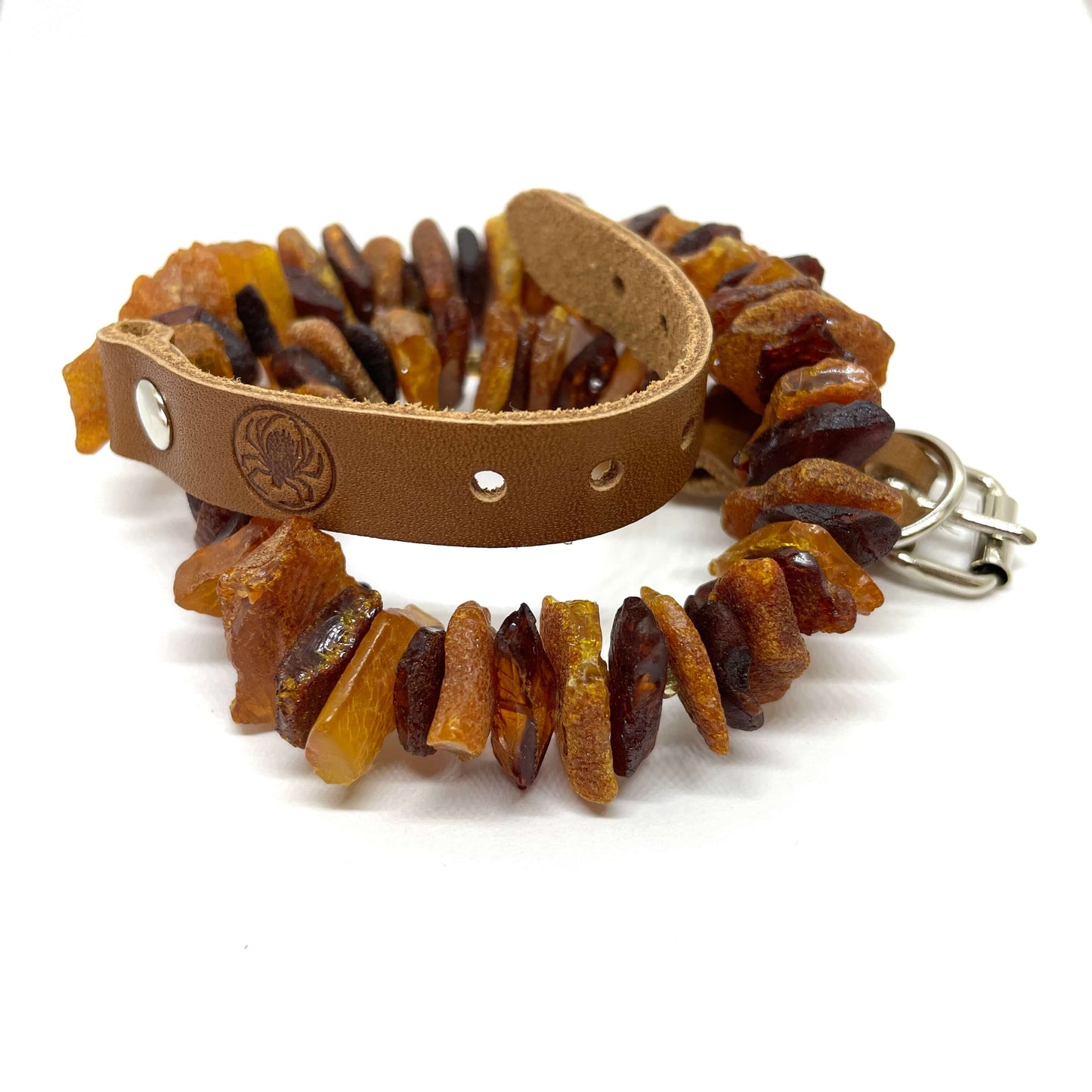 unpolished amber mixed coloured cat and dog collars