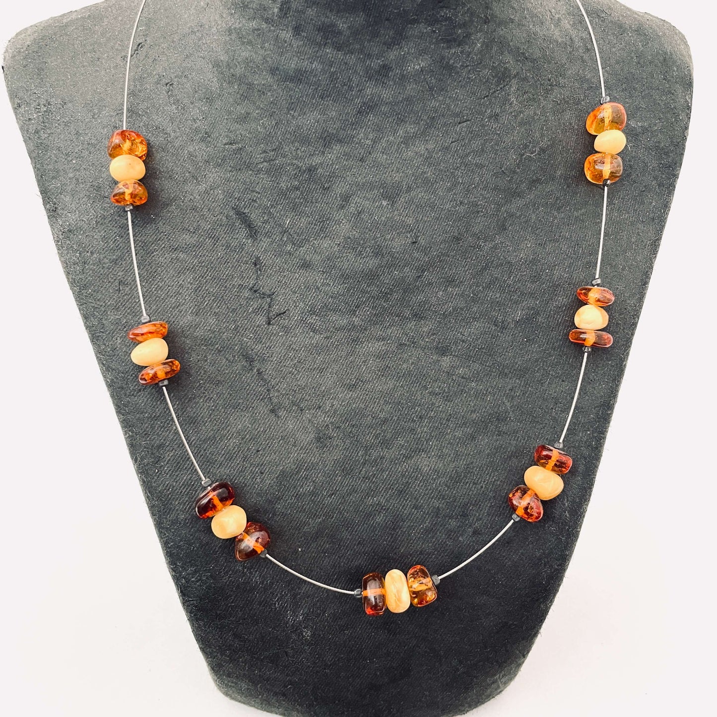 mixed coloured baltic amber choker necklace