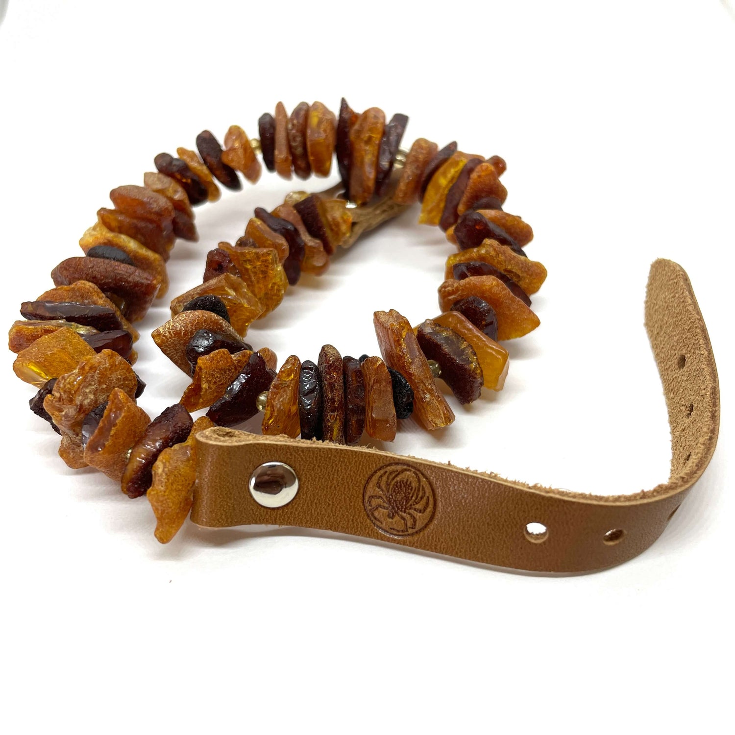 unpolished amber mixed coloured cat and dog collars