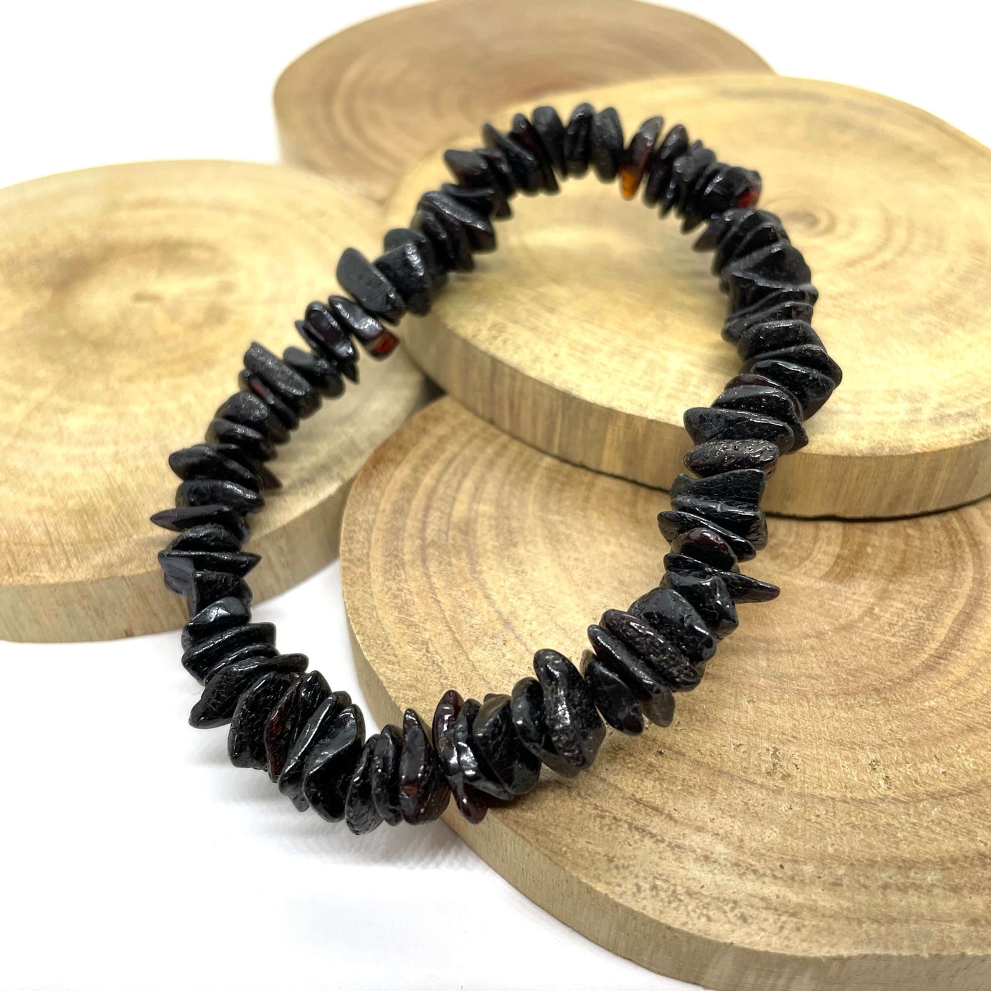 cherry beaded amber bracelet