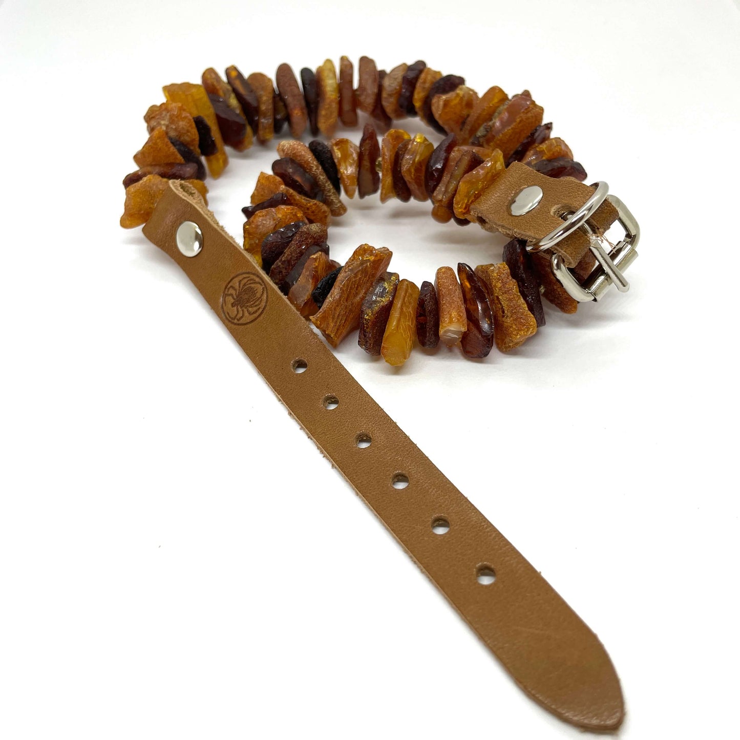 unpolished amber mixed coloured cat and dog collars