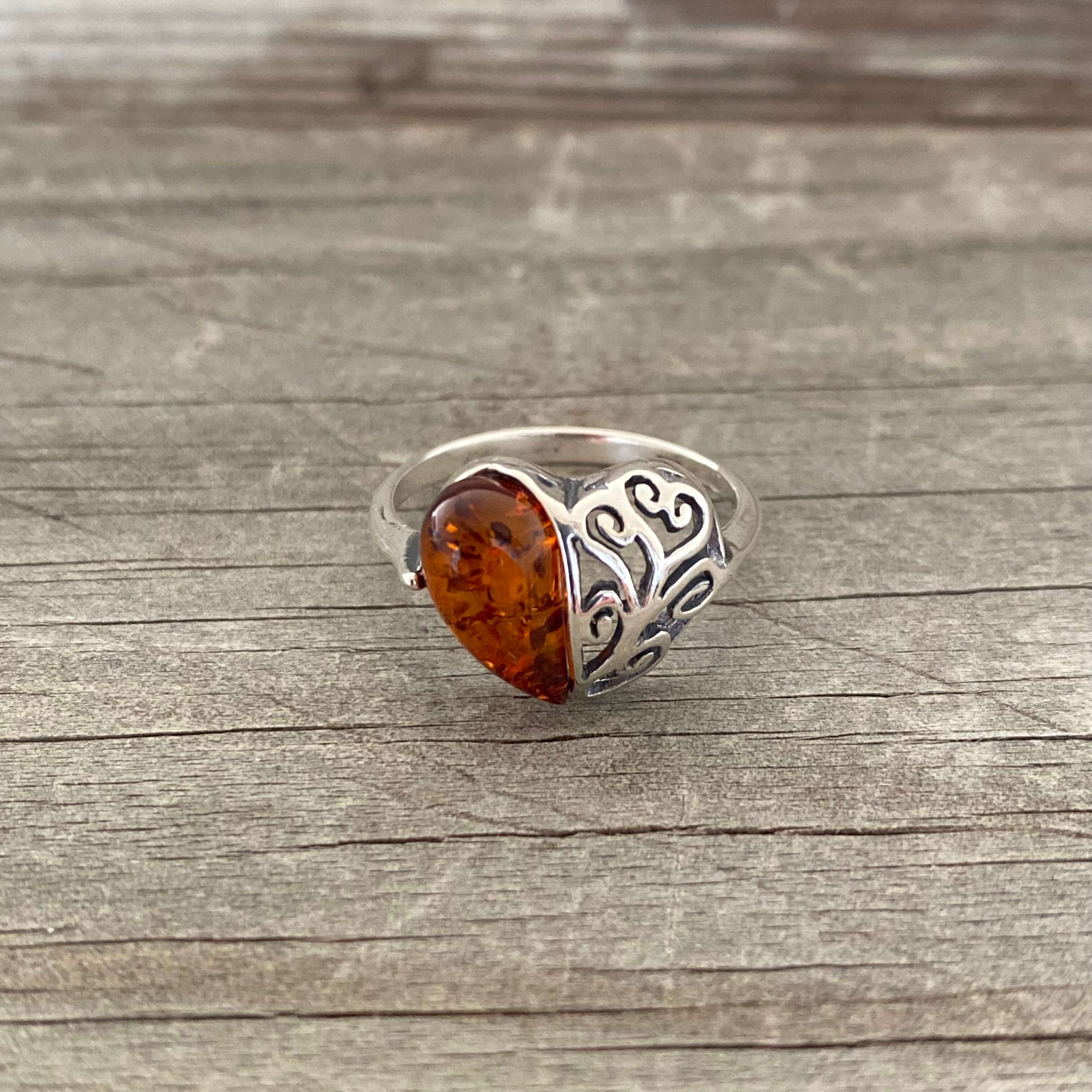 Amber 2025 heart ring