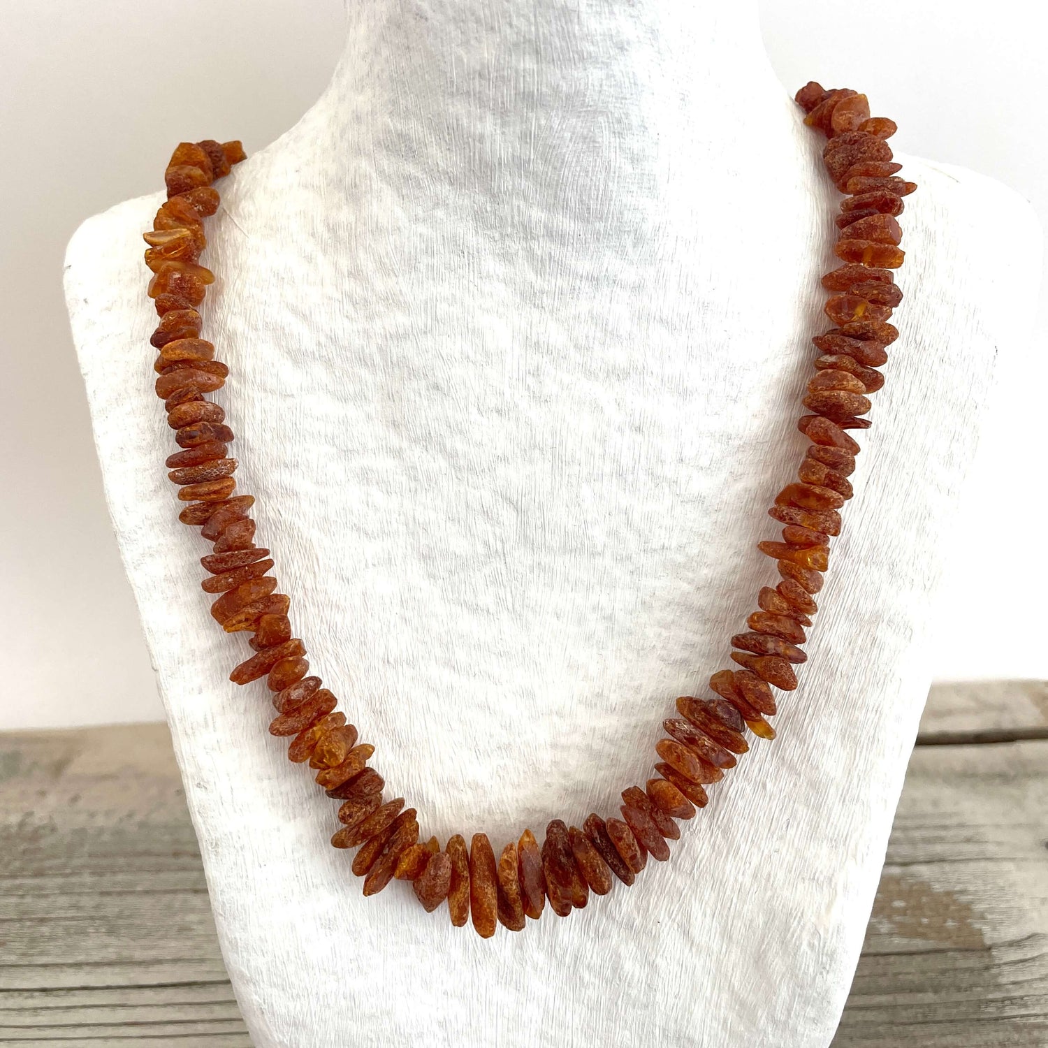 Natural raw Baltic amber honey necklace