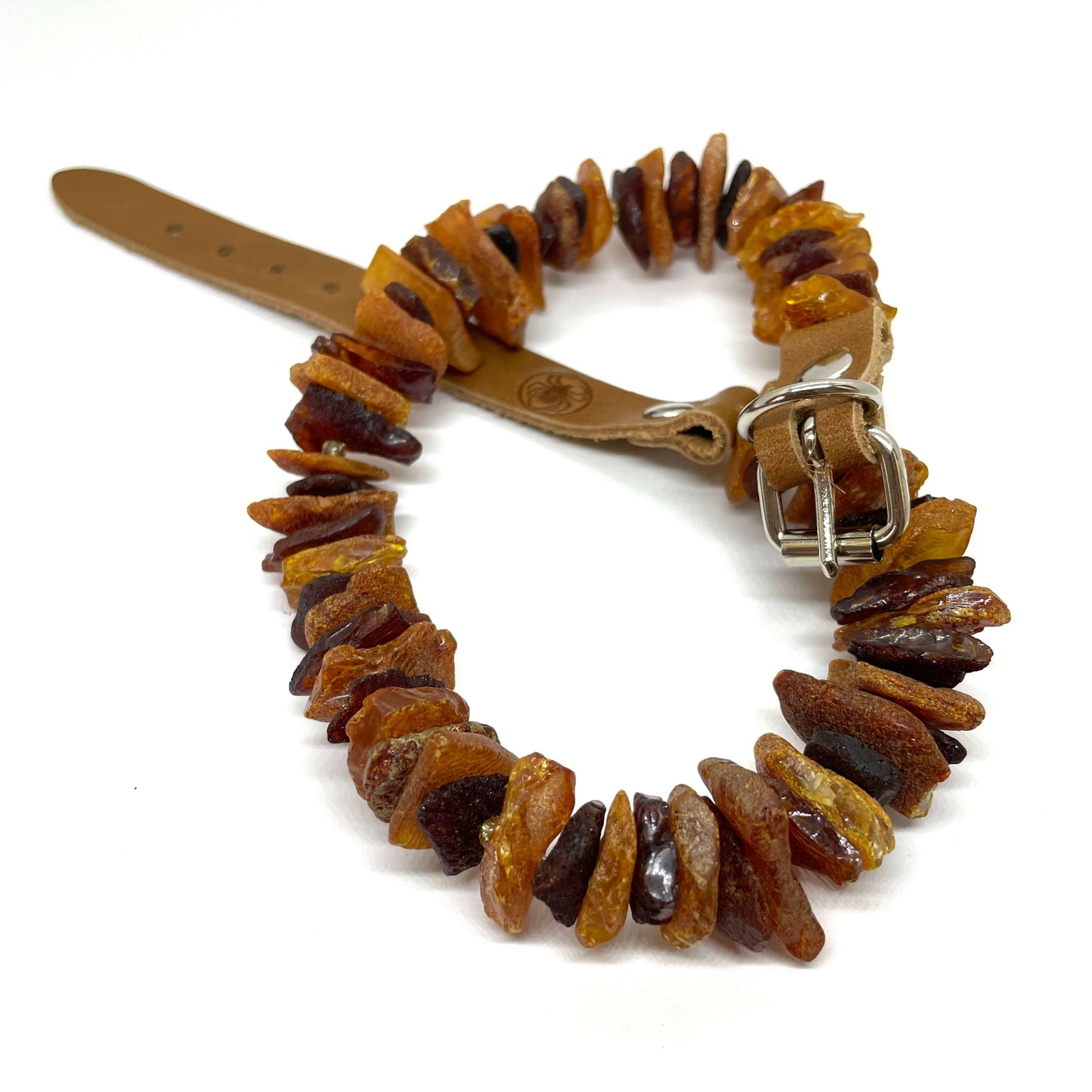 unpolished amber mixed coloured cat and dog collars