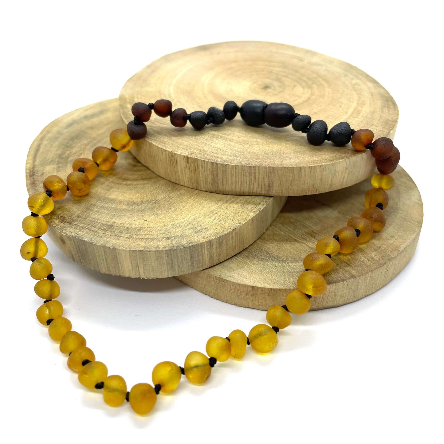 raw amber multicoloured baby beaded necklace