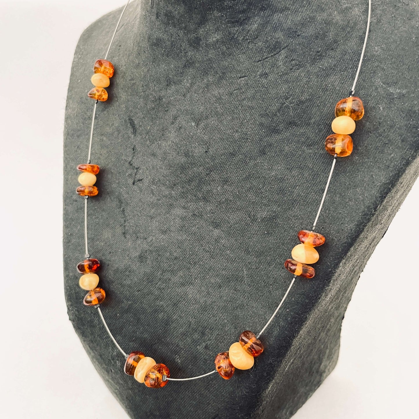 mixed coloured baltic amber choker necklace