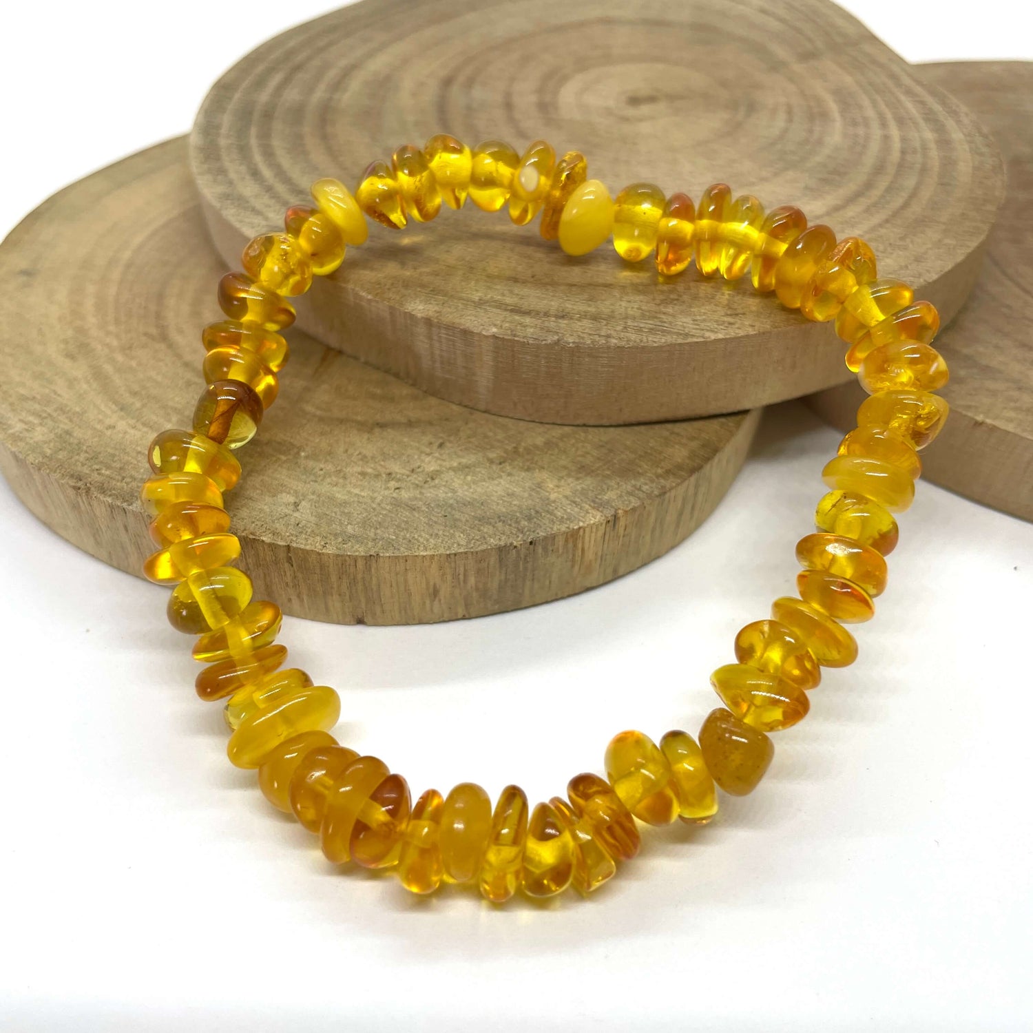 beaded amber adjustable bracelet