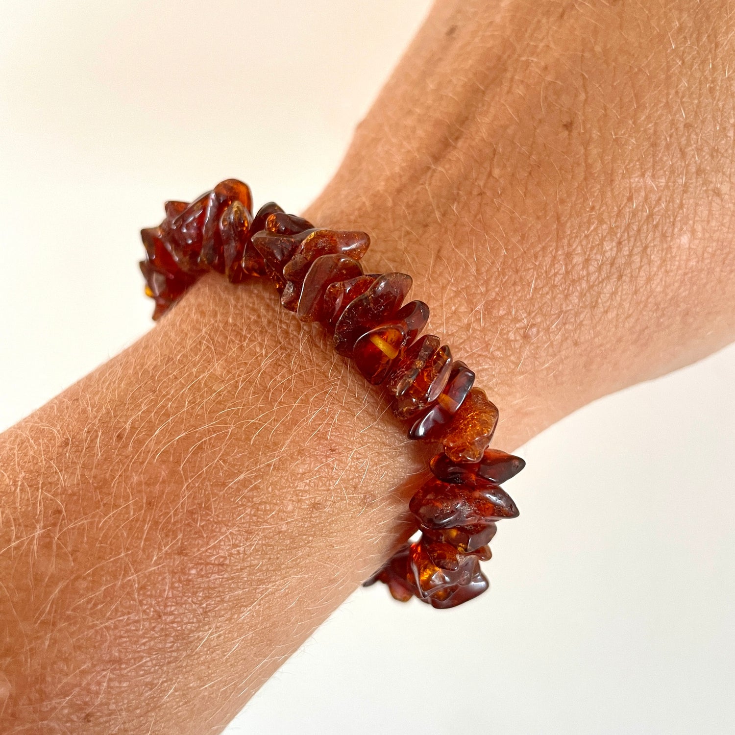 natural cognac coloured amber bracelet 