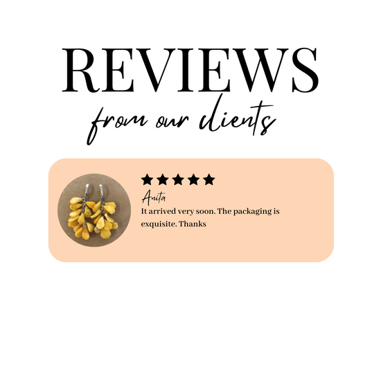 customer review for amber earrings