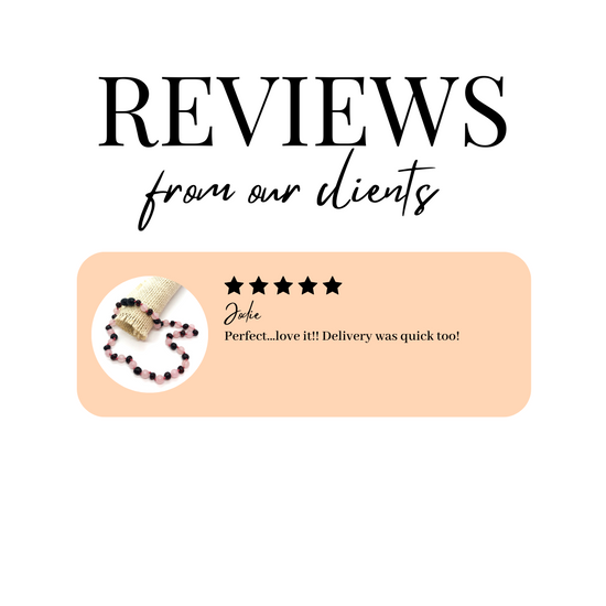 customer review for amber teething necklace