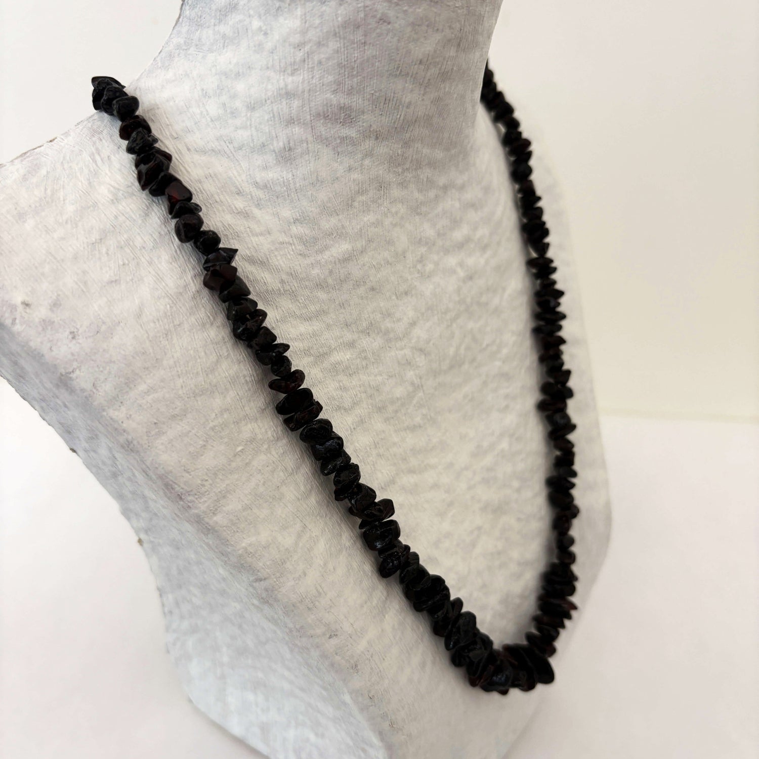 Beaded dark cherry necklace 