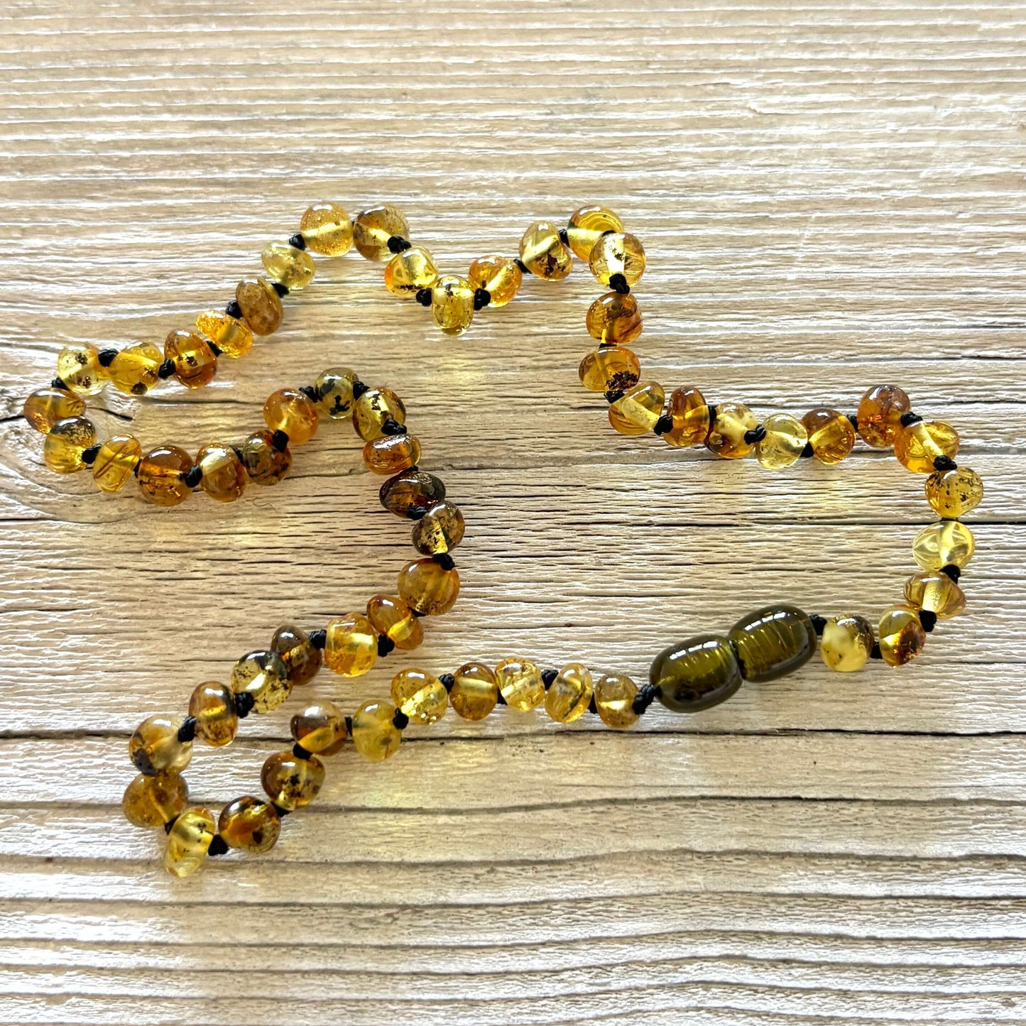 Green Amber Teething Necklace