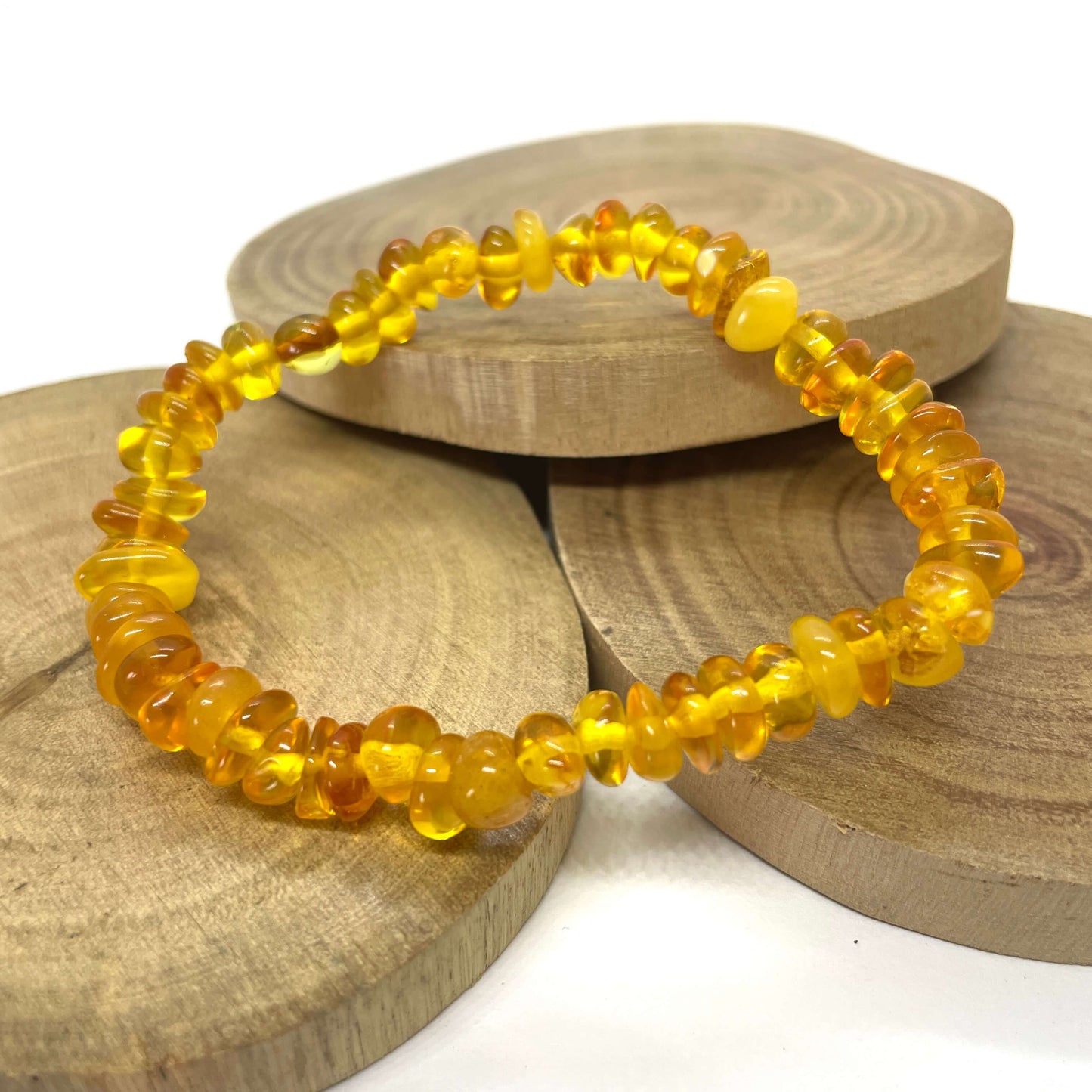 beaded amber adjustable bracelet