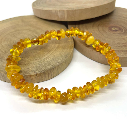beaded amber adjustable bracelet