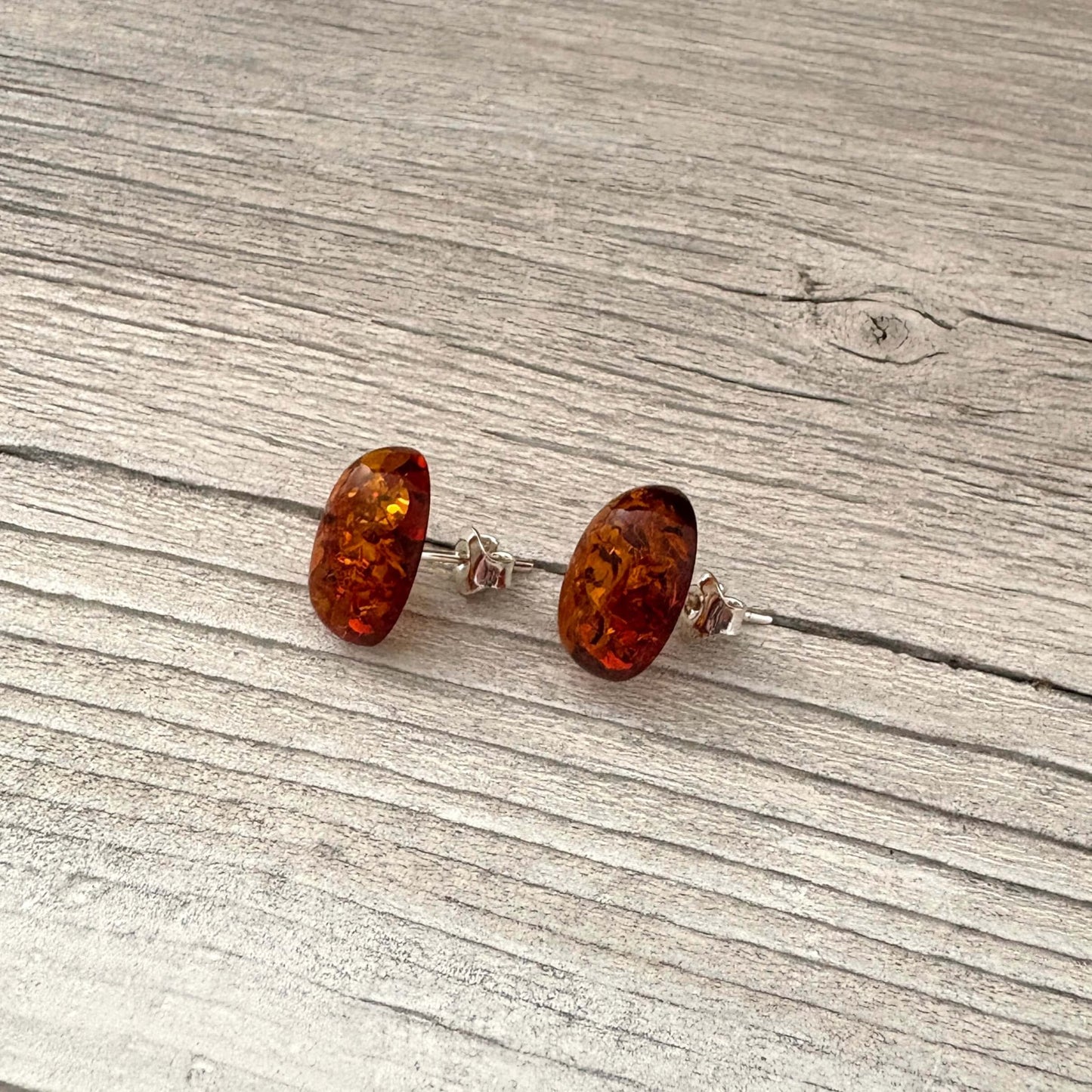 amber stud earrings