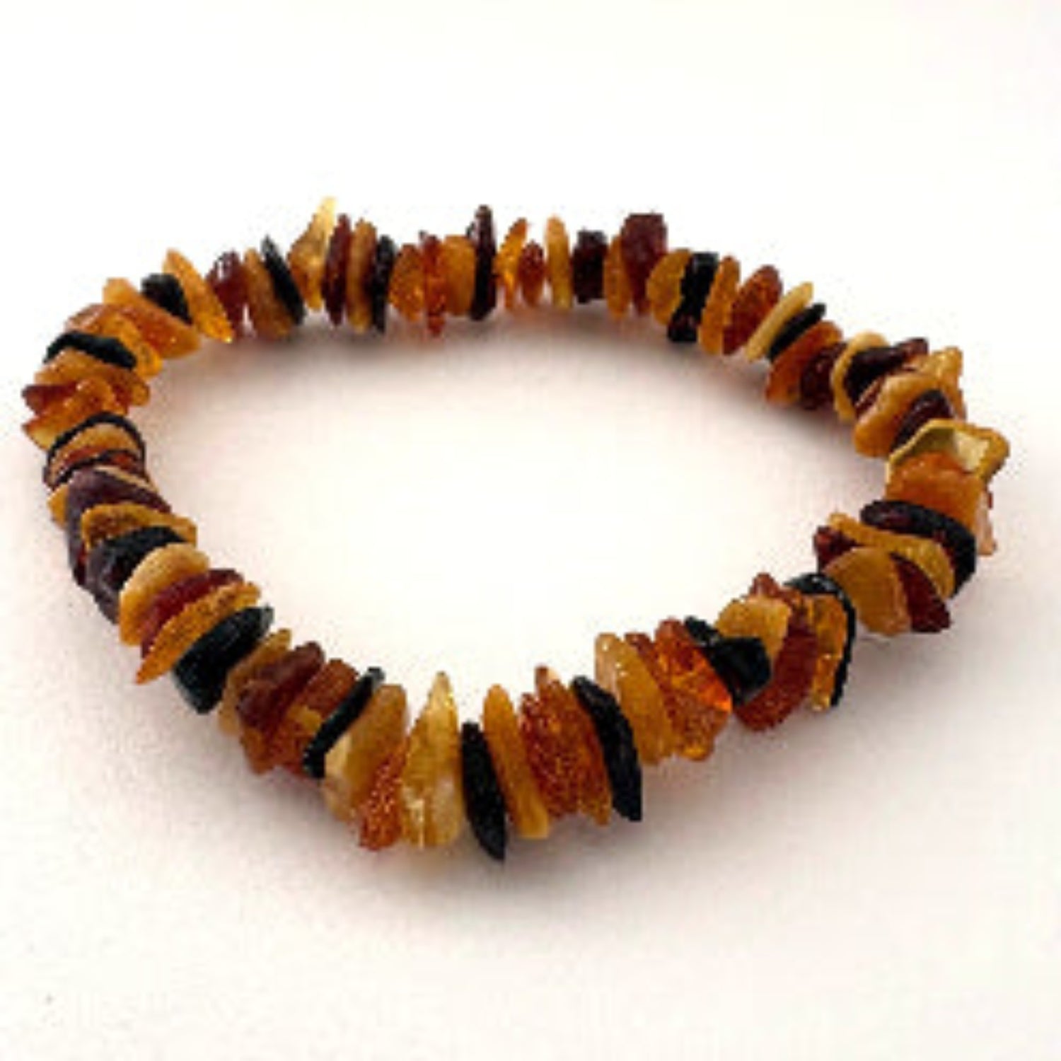 Mixed coloured amber braceet