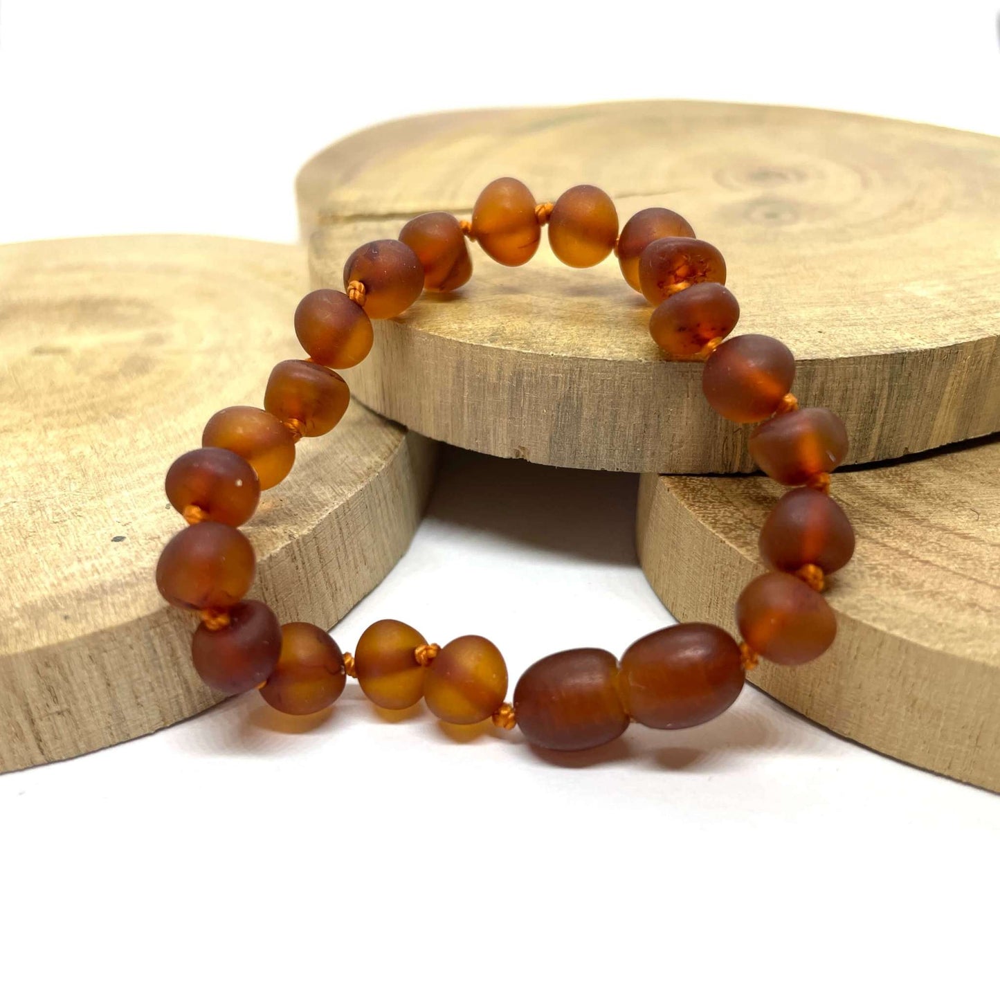 raw cognac amber bracelet