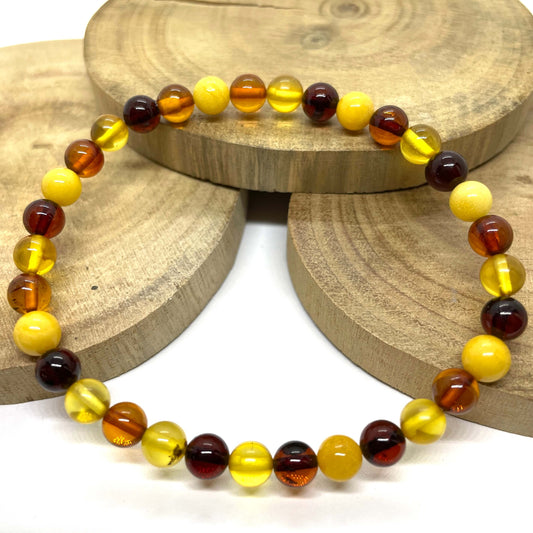 round beaded amber bracelet