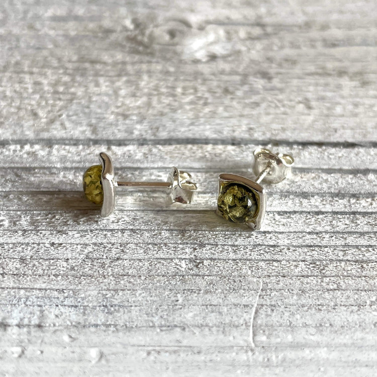 Square Shaped Amber Earrings | Amber Secrets