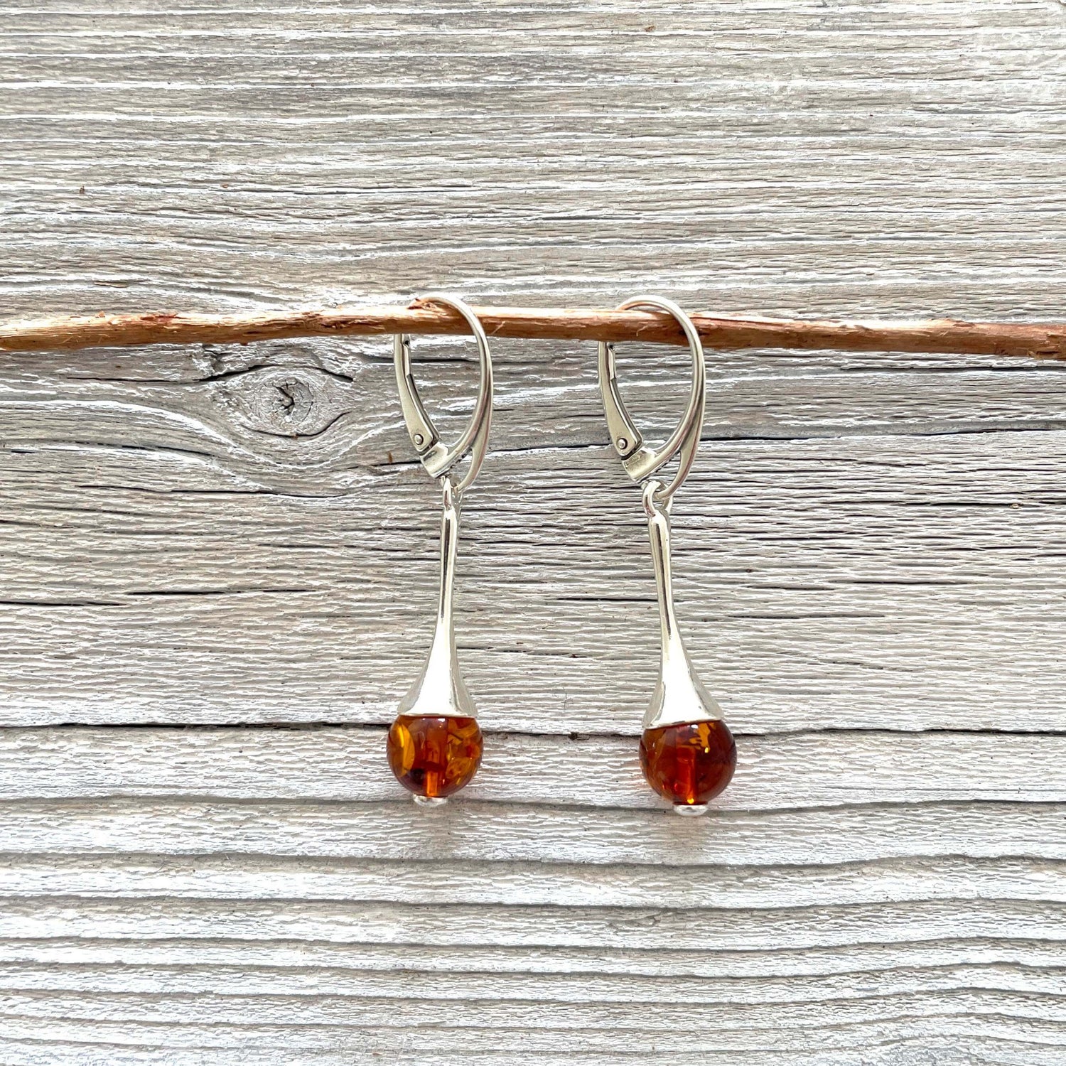 dangle amber earrings