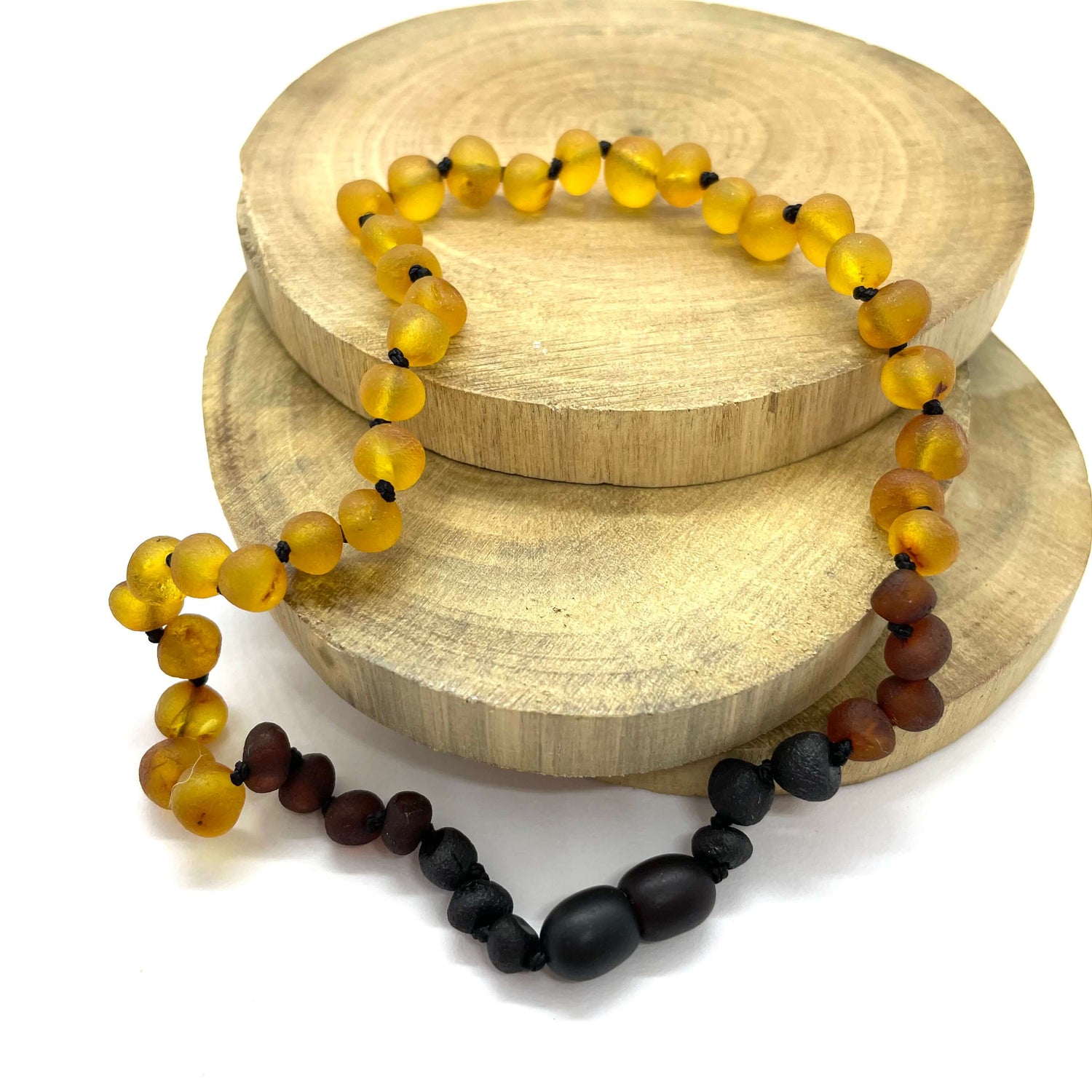 raw amber multicoloured baby beaded necklace
