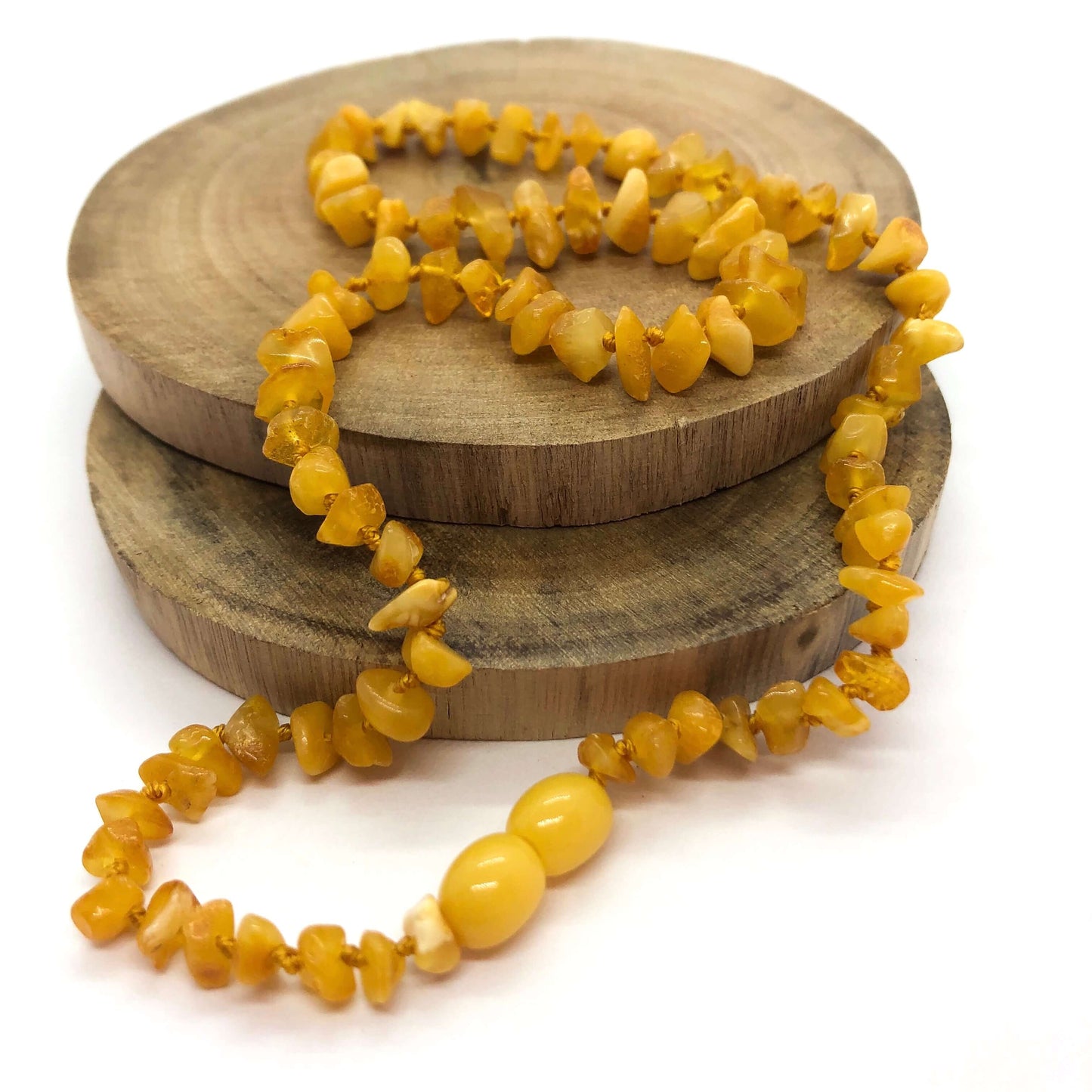 baby amber beaded teething necklace