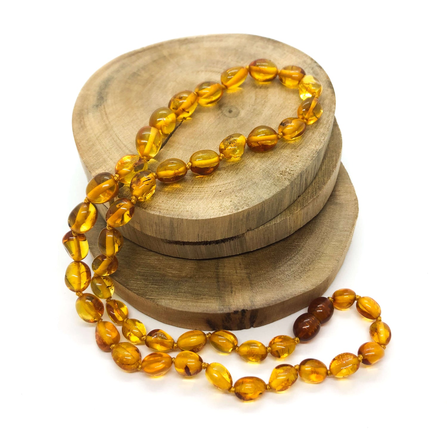 Honey amber beaded necklace