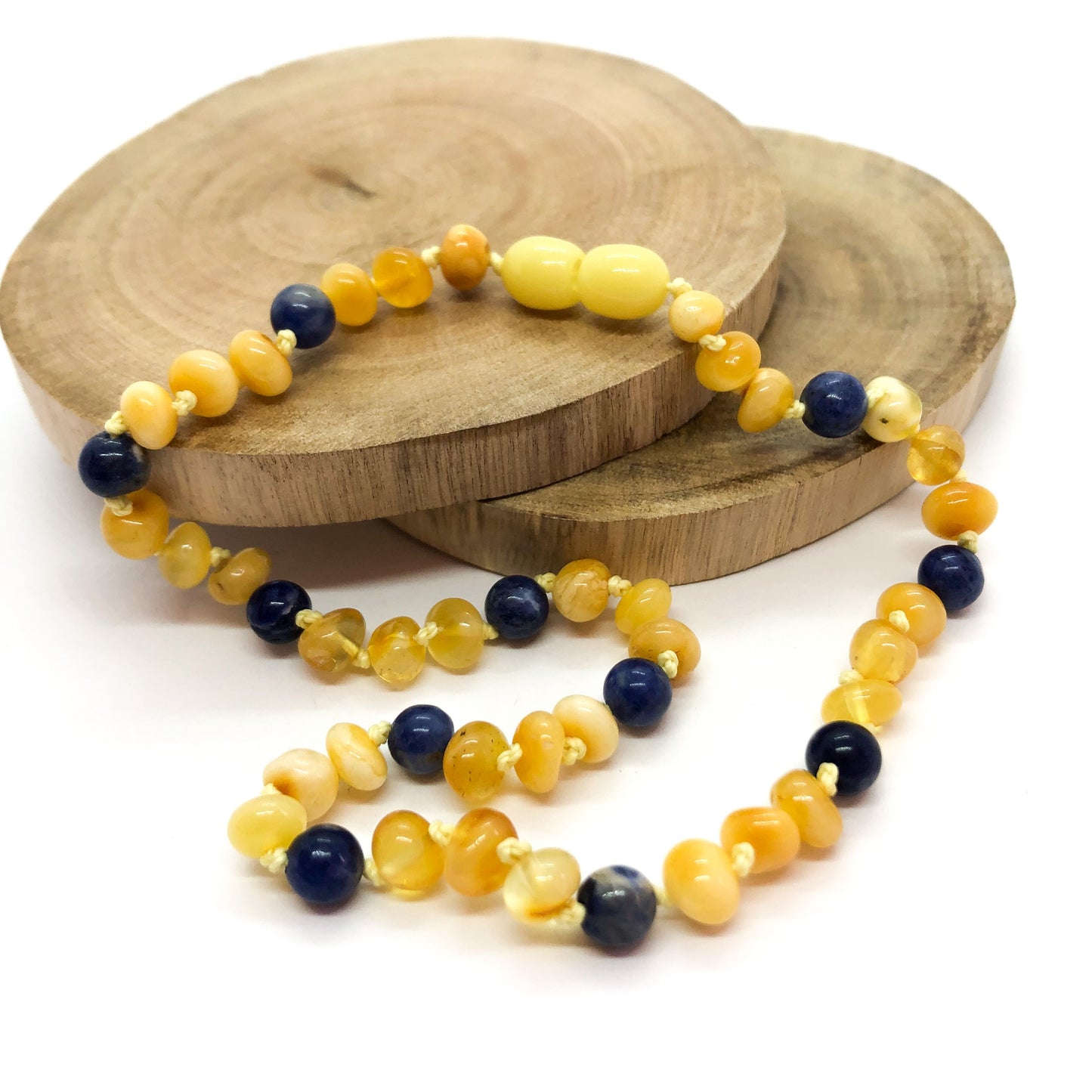 Yellow amethyst baby beaded teething necklace